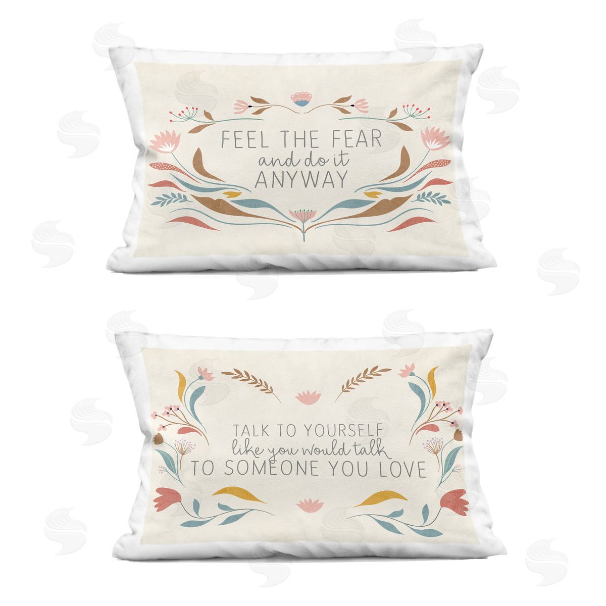 Kim Allen Comforting Confident Phrases Printed Plush Polyester Throw Pillow