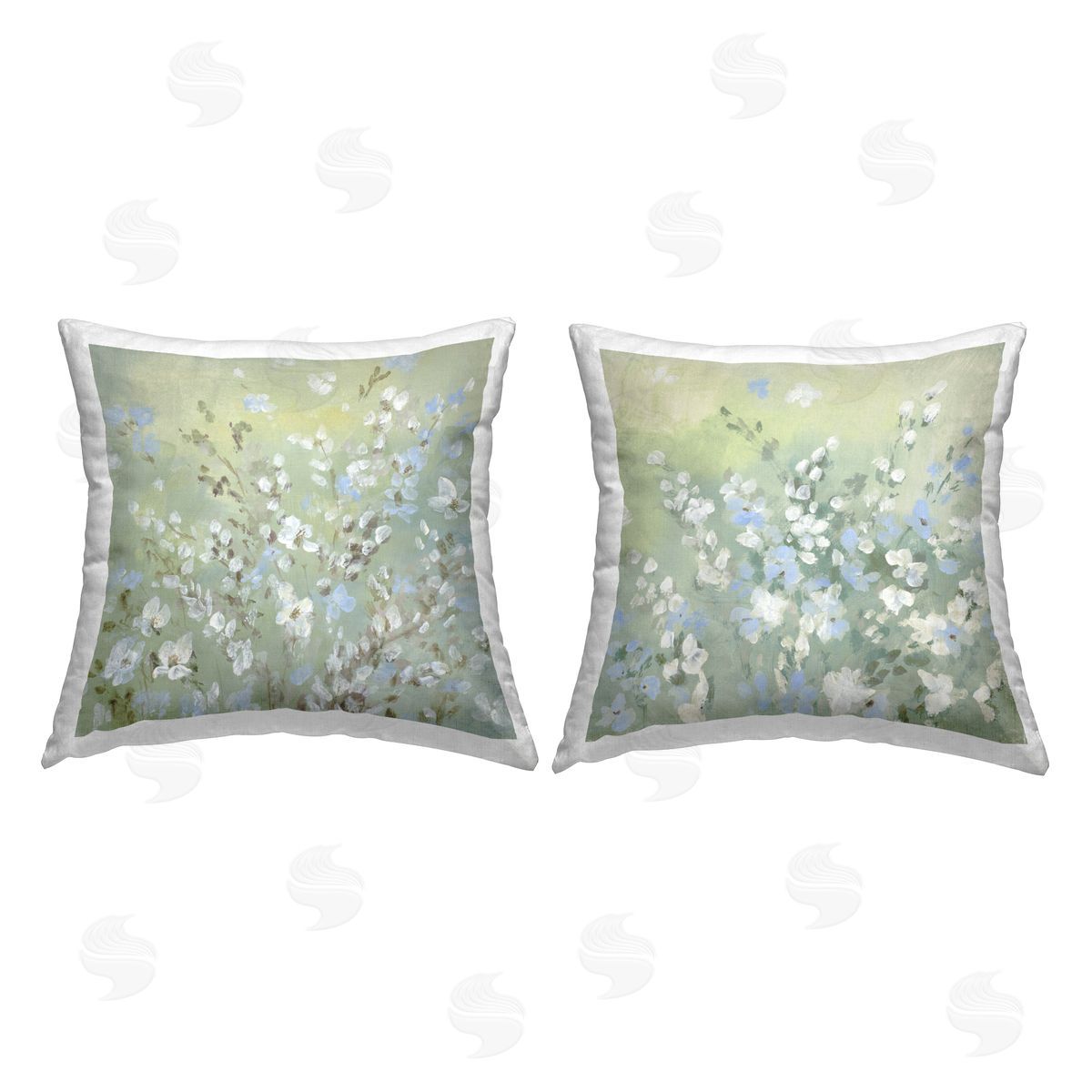 Lanie Loreth Soft Wildflowers on Green Printed Plush Polyester Throw Pillow