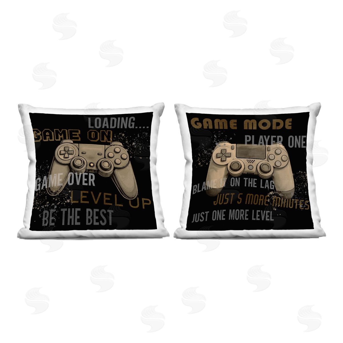 Kim Allen Vintage Controllers with Expressions Printed Plush Polyester Throw Pillow