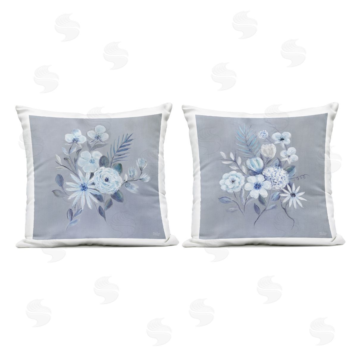 Marilyn Dunlap Delicate Flower Bunches Outdoor Quick-Dry Polyester Printed Throw Pillow