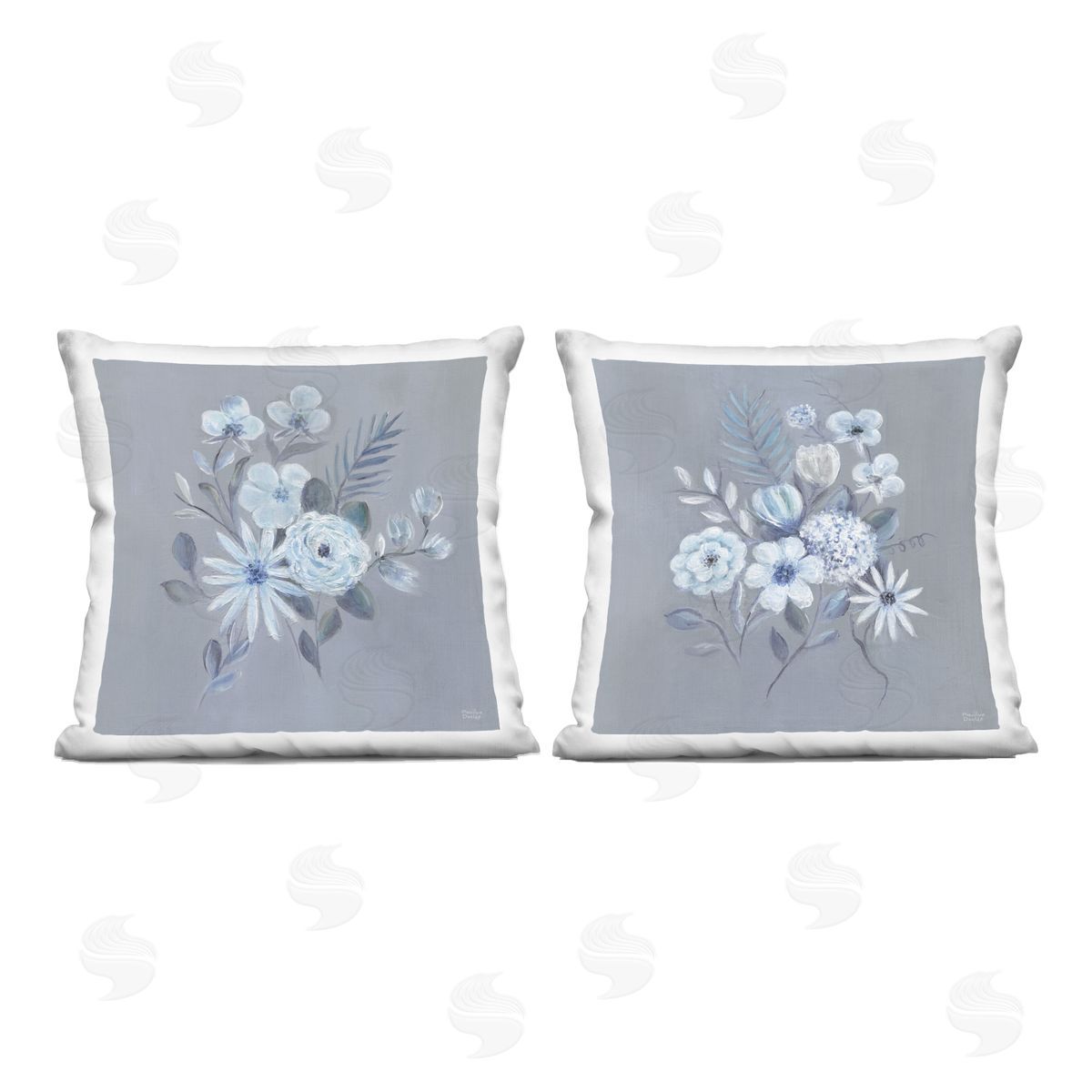 Marilyn Dunlap Delicate Flower Bunches Printed Plush Polyester Throw Pillow