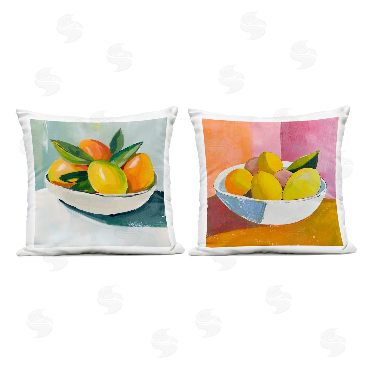 Walker Noble Fresh Fruits in Bowl Outdoor Quick-Dry Polyester Printed Throw Pillow