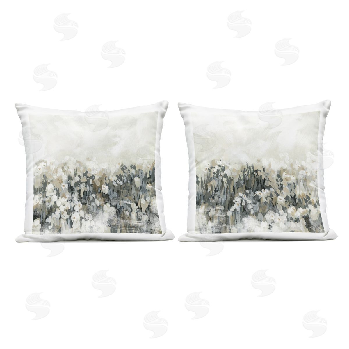 June Erica Vess Brushed Flower Meadow Impressions Outdoor Quick-Dry Polyester Printed Throw Pillow