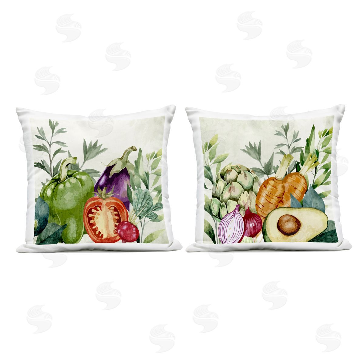 Kim Allen Organic Kitchen Garden Vegetables Outdoor Quick-Dry Polyester Printed Throw Pillow