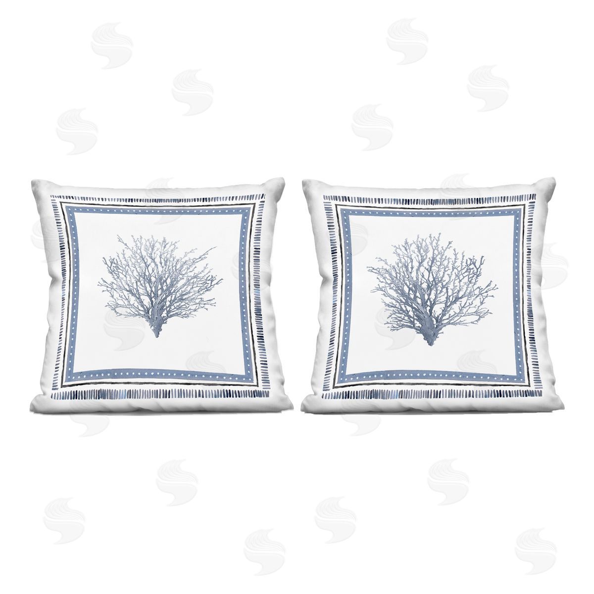 Lanie Loreth Maritime Coral Tendrils Printed Plush Polyester Throw Pillow