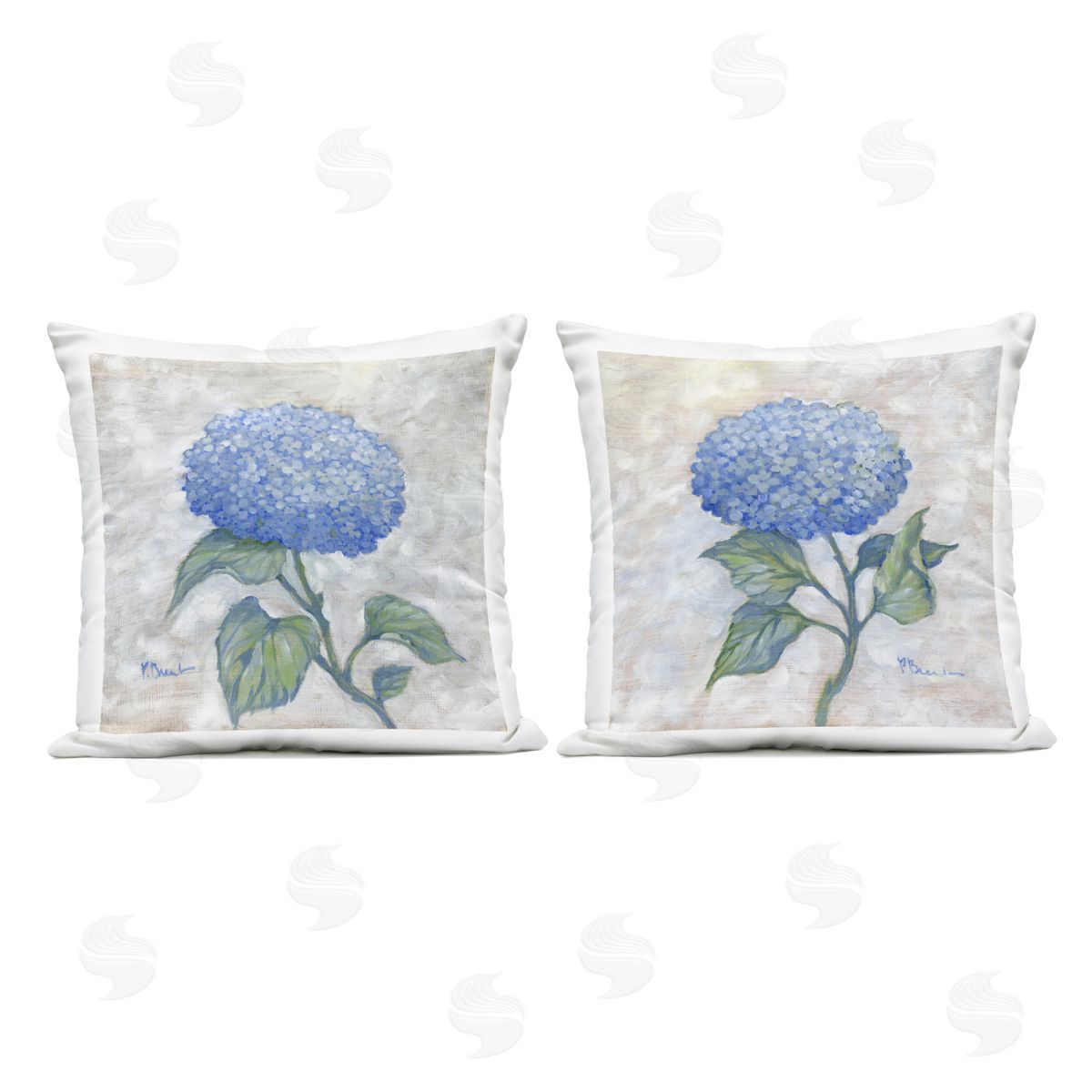 Paul Brent Garden Glory Hydrangeas Outdoor Quick-Dry Polyester Printed Throw Pillow