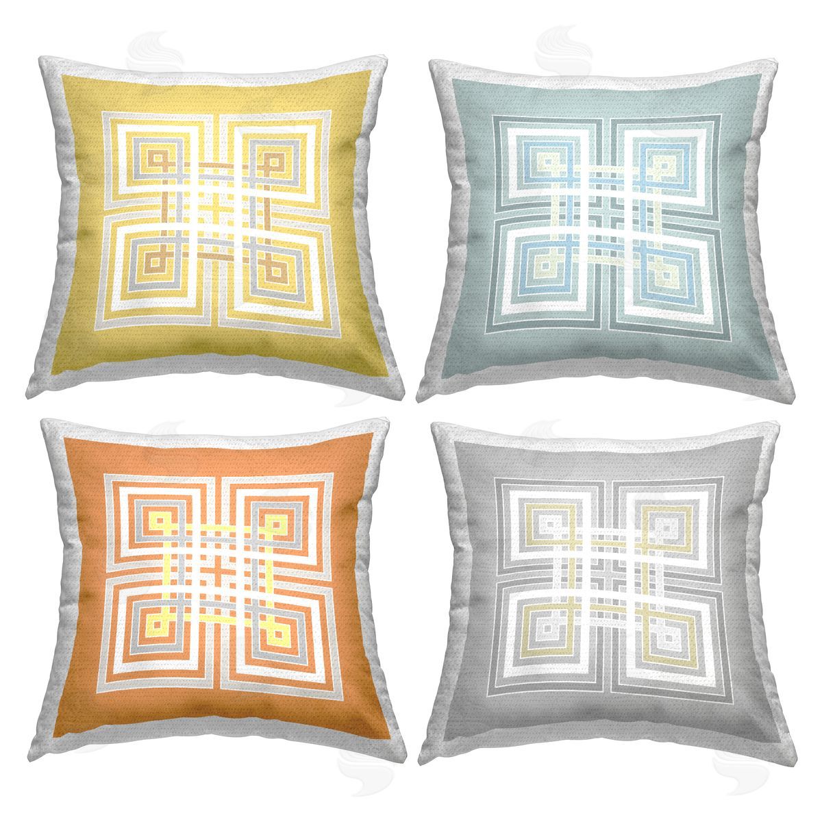 Geometric Greek Key Pattern Outdoor Printed Pillow, Home Decor by Geoff Tygert