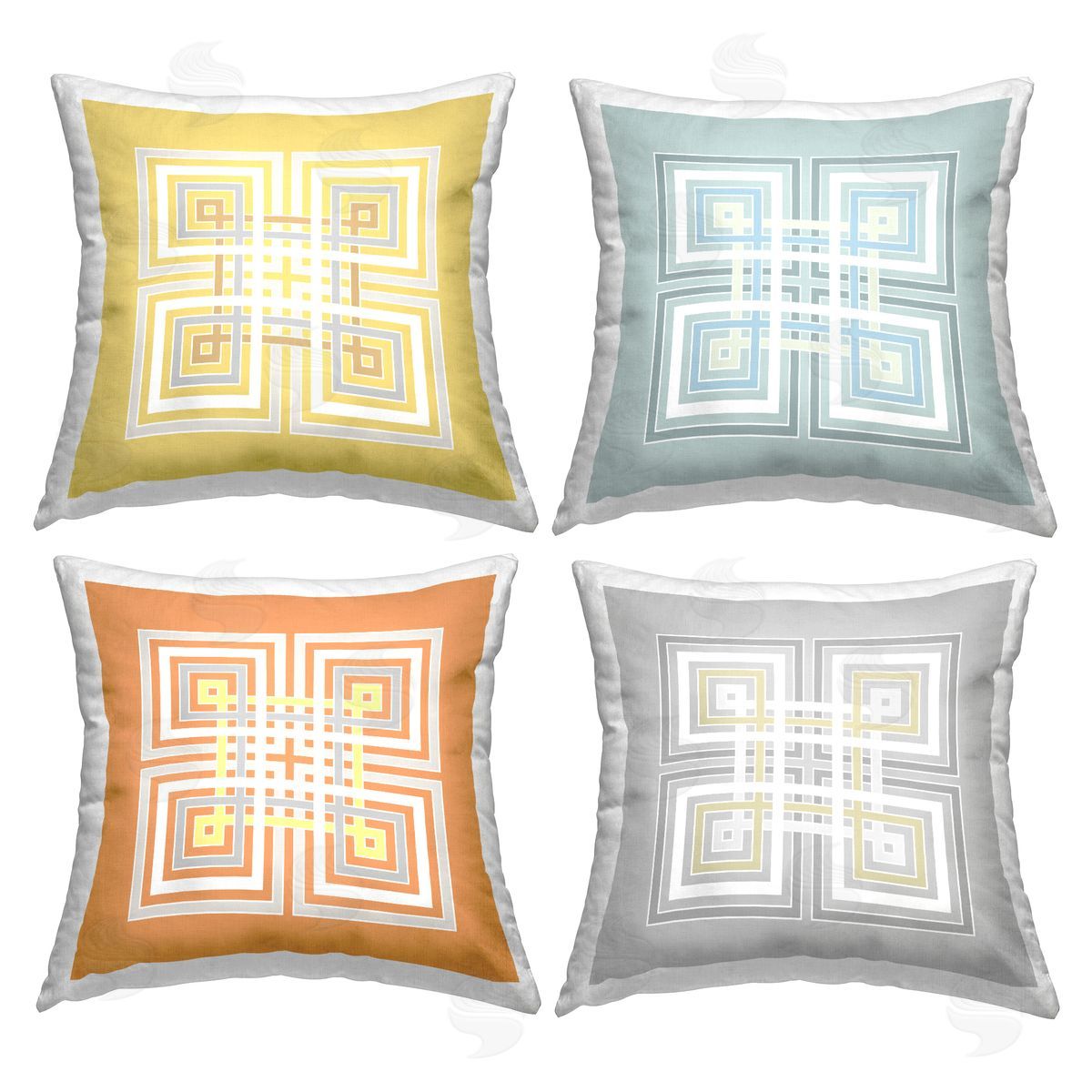 Geometric Greek Key Pattern Decorative Printed Pillow, Home Decor by Geoff Tygert
