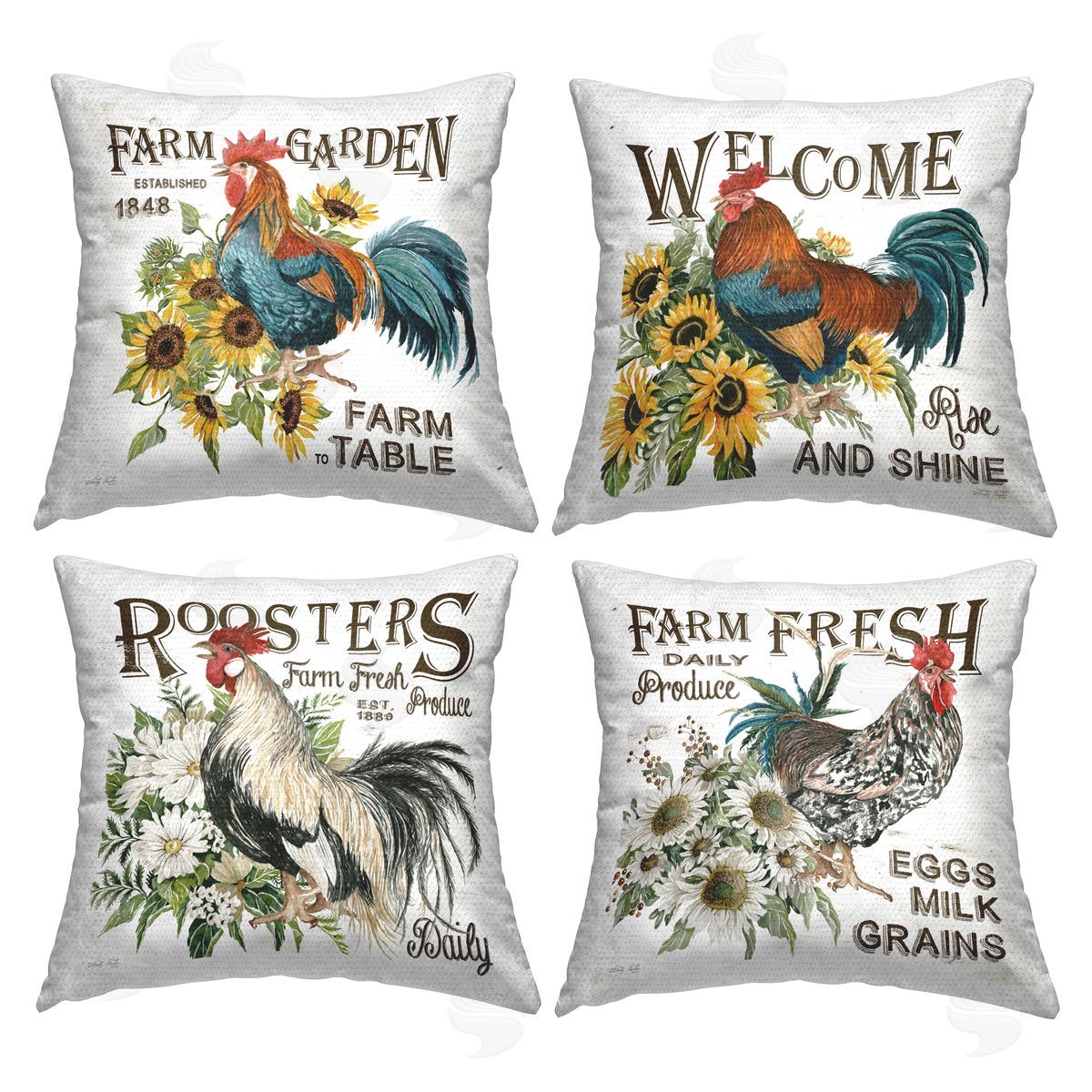 Rustic Farm Fresh Produce Outdoor Printed Pillow, Home Decor by Cindy Jacobs
