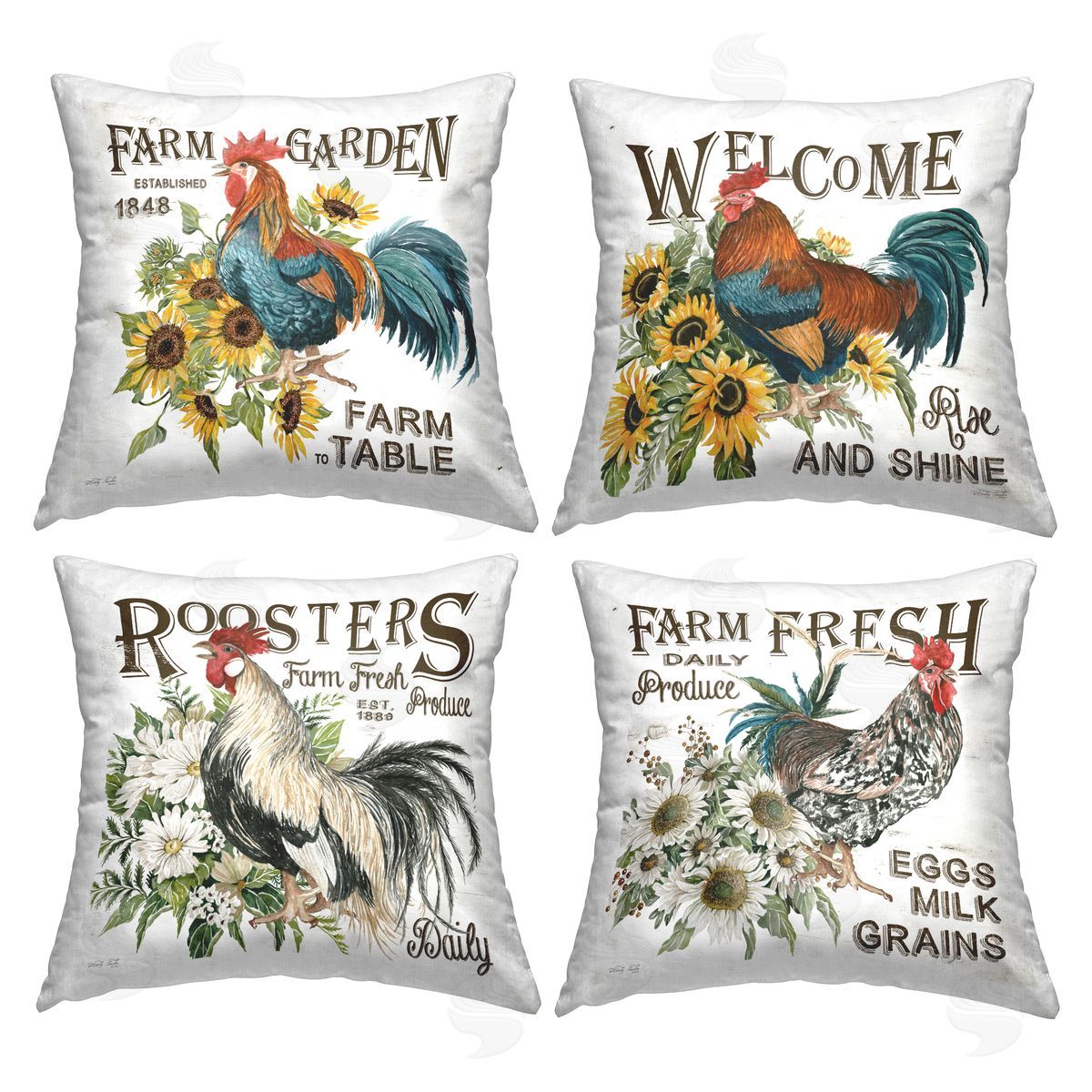 Rustic Farm Fresh Produce Decorative Printed Pillow, Home Decor by Cindy Jacobs