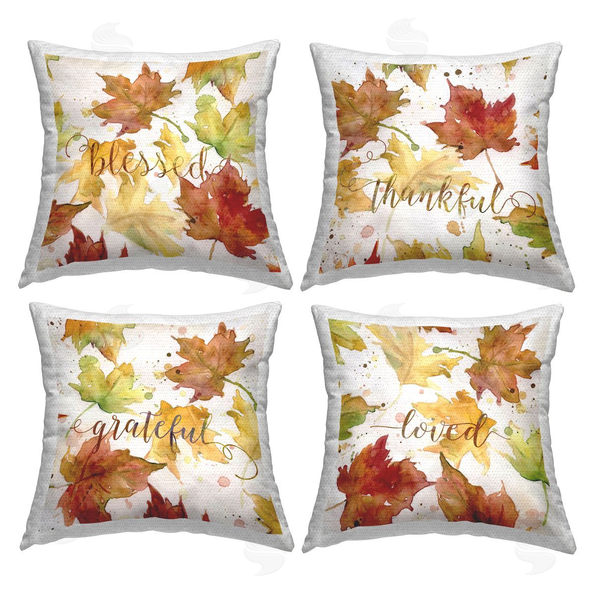 Maple Leaf Pattern Phrases Outdoor Printed Pillow, Home Decor by Carol Robinson