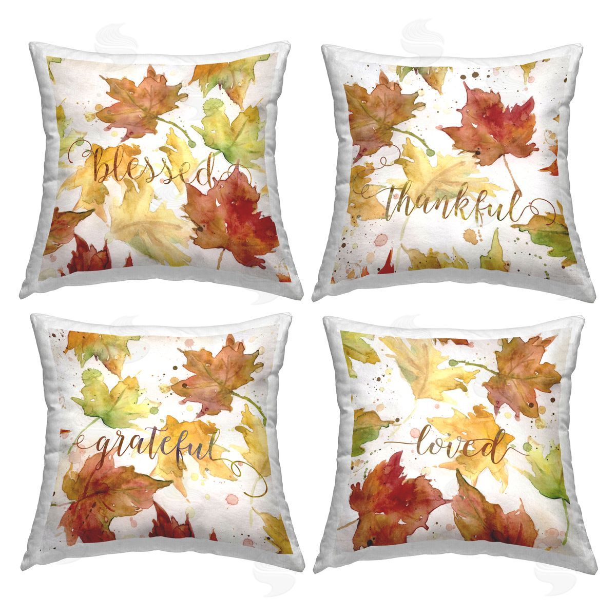 Maple Leaf Pattern Phrases Decorative Printed Pillow, Home Decor by Carol Robinson