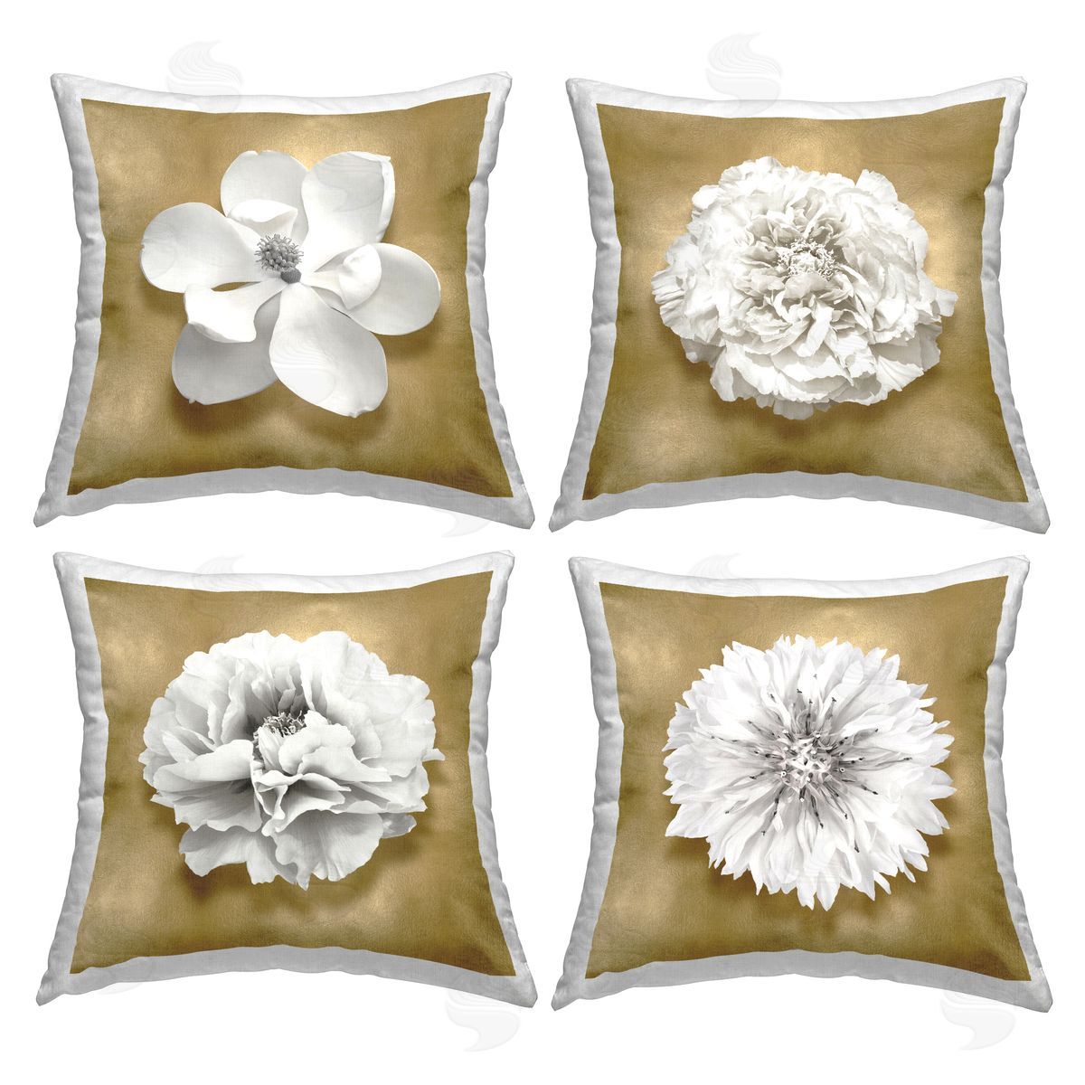 White & Glam Blooms Decorative Printed Pillow, Home Decor by Caroline Kelly