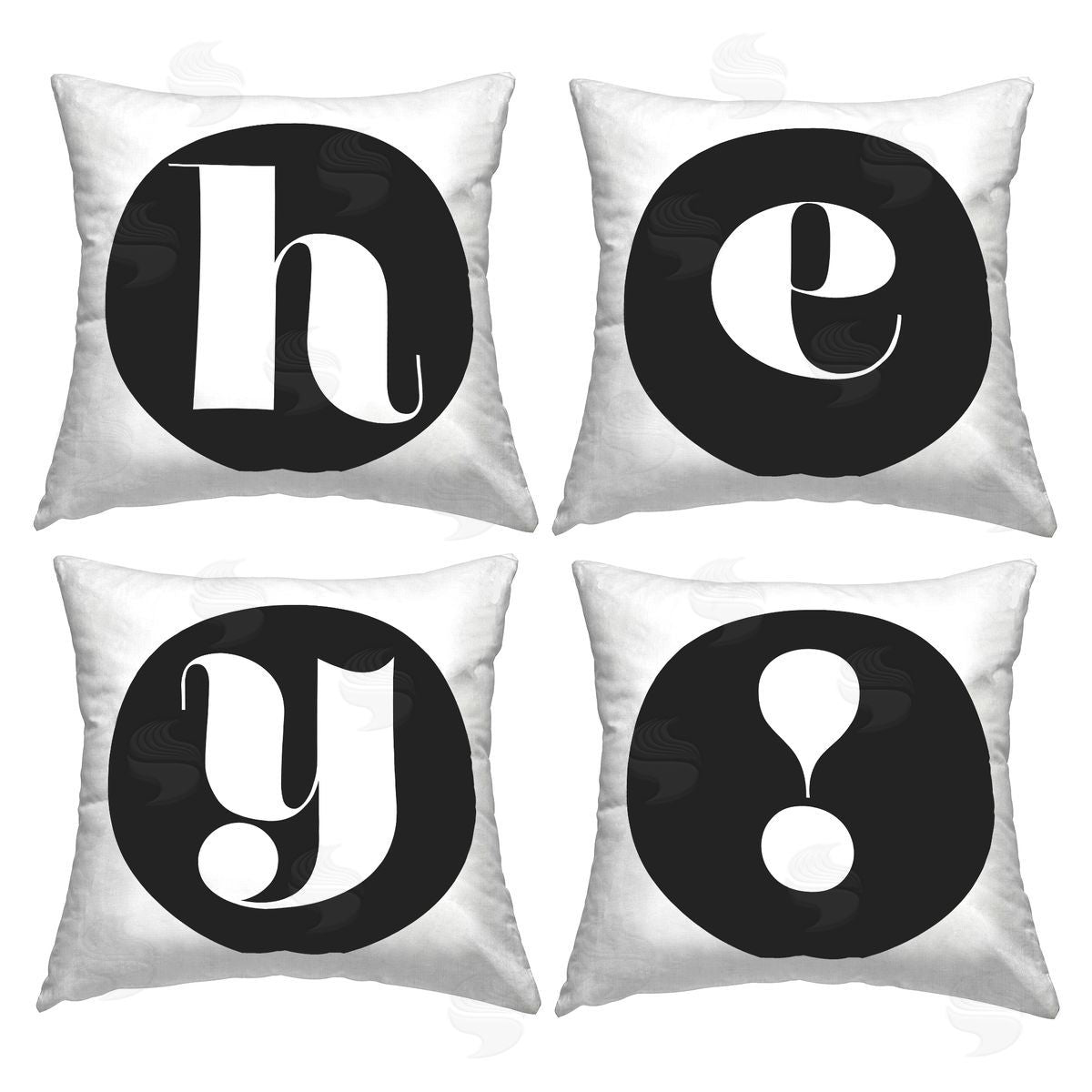 Hey Initial Letters Decorative Printed Pillow, Home Decor by Stupell Studio