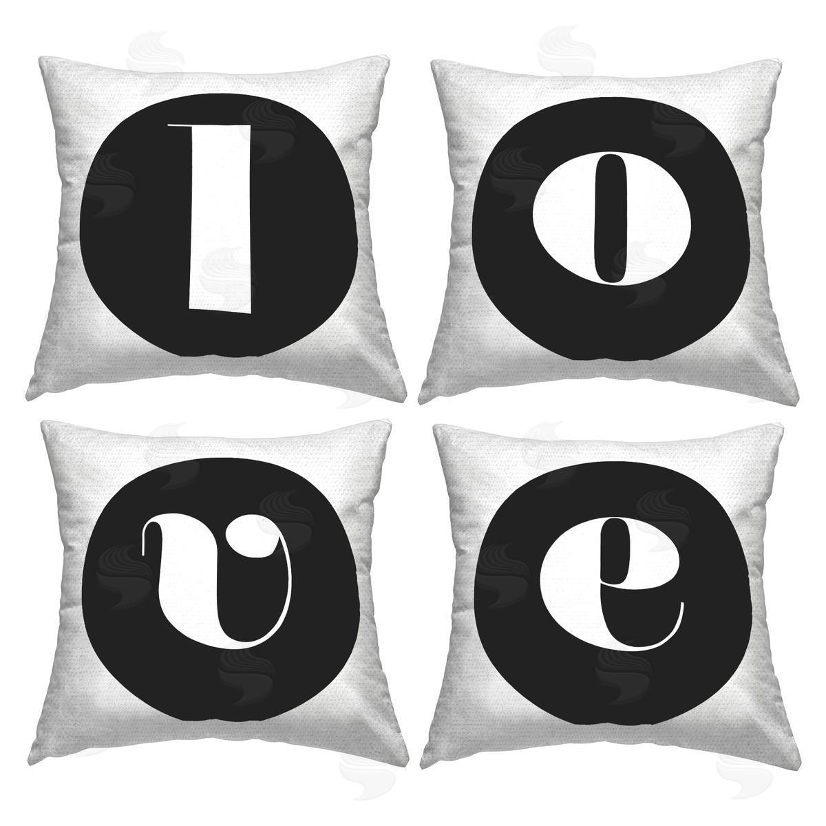Love Initial Letters Outdoor Printed Pillow, Home Decor by Stupell Studio