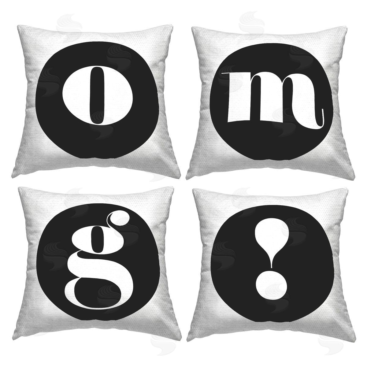 OMG Initial Letters Outdoor Printed Pillow, Home Decor by Stupell Studio