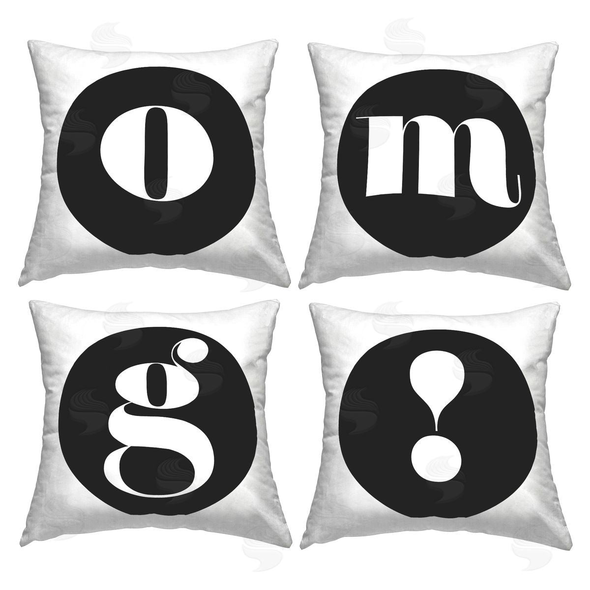 OMG Initial Letters Decorative Printed Pillow, Home Decor by Stupell Studio
