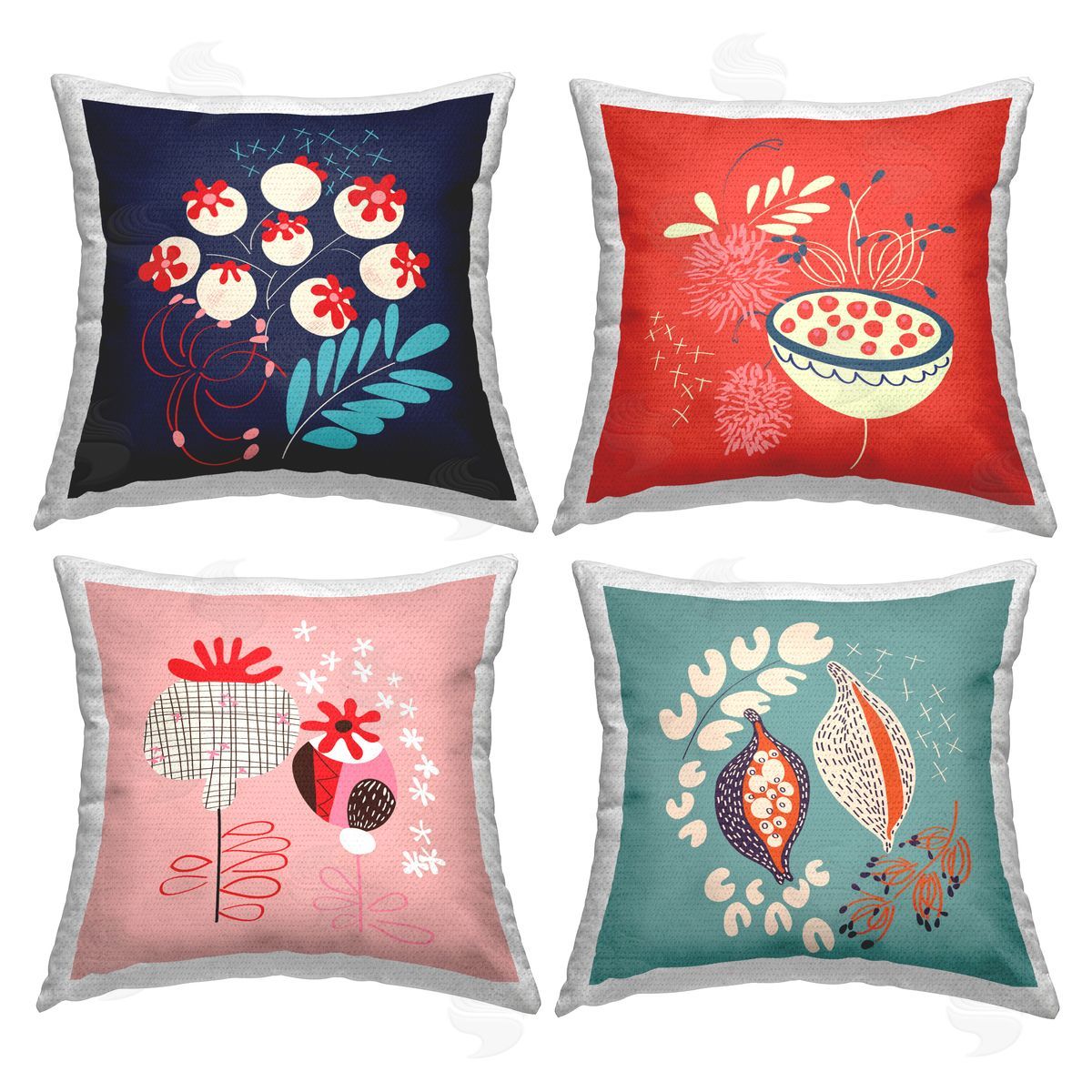 Modern Botanical Seeds Outdoor Printed Pillow, Home Decor by Stupell Studio