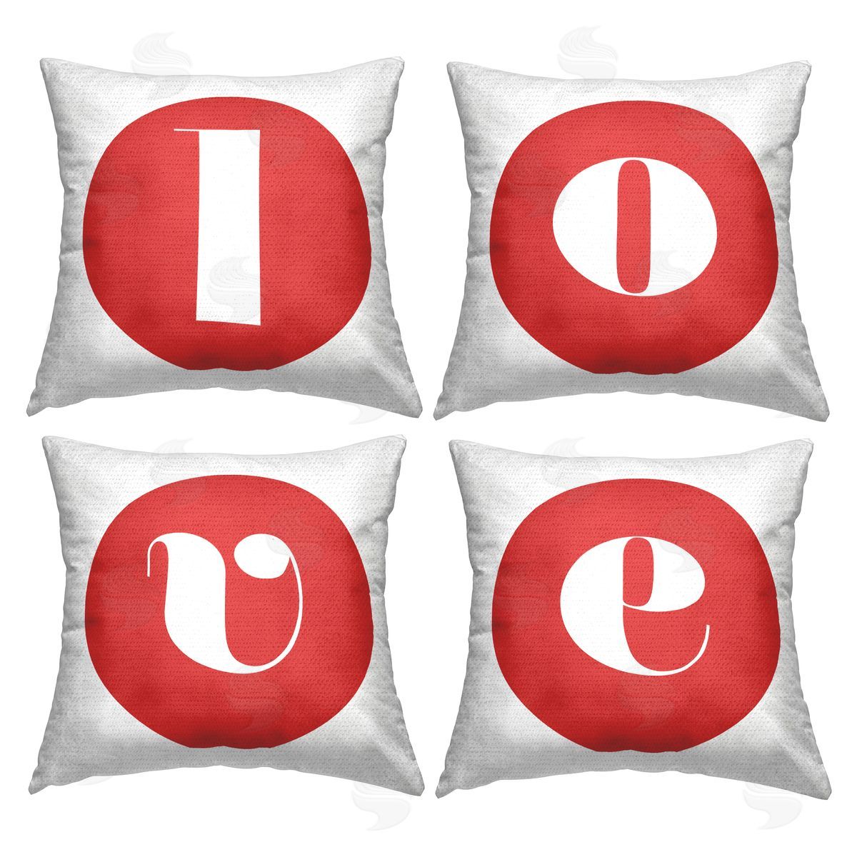 Love Red Initials Outdoor Printed Pillow, Home Decor by Stupell Studio