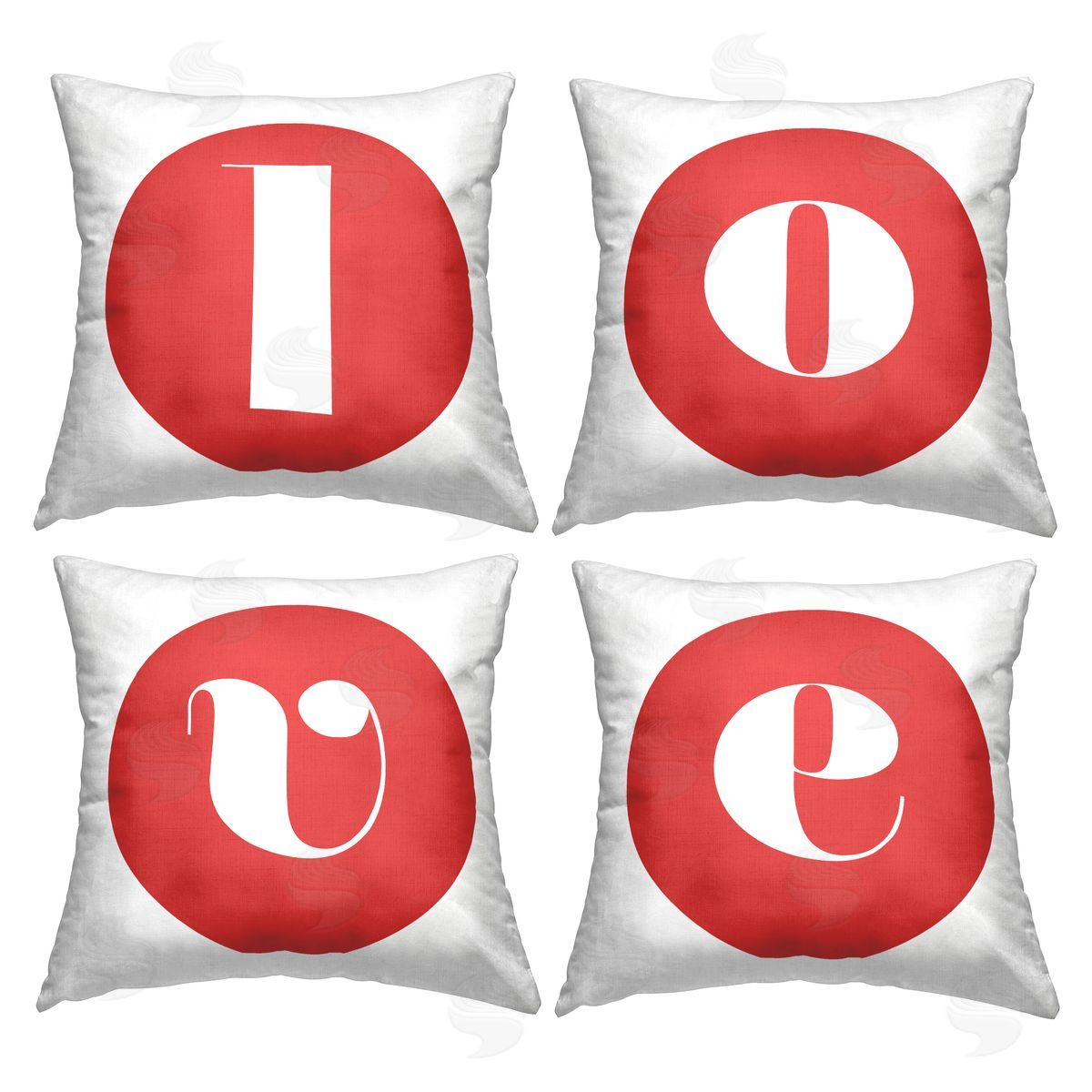 Love Red Initials Decorative Printed Pillow, Home Decor by Stupell Studio