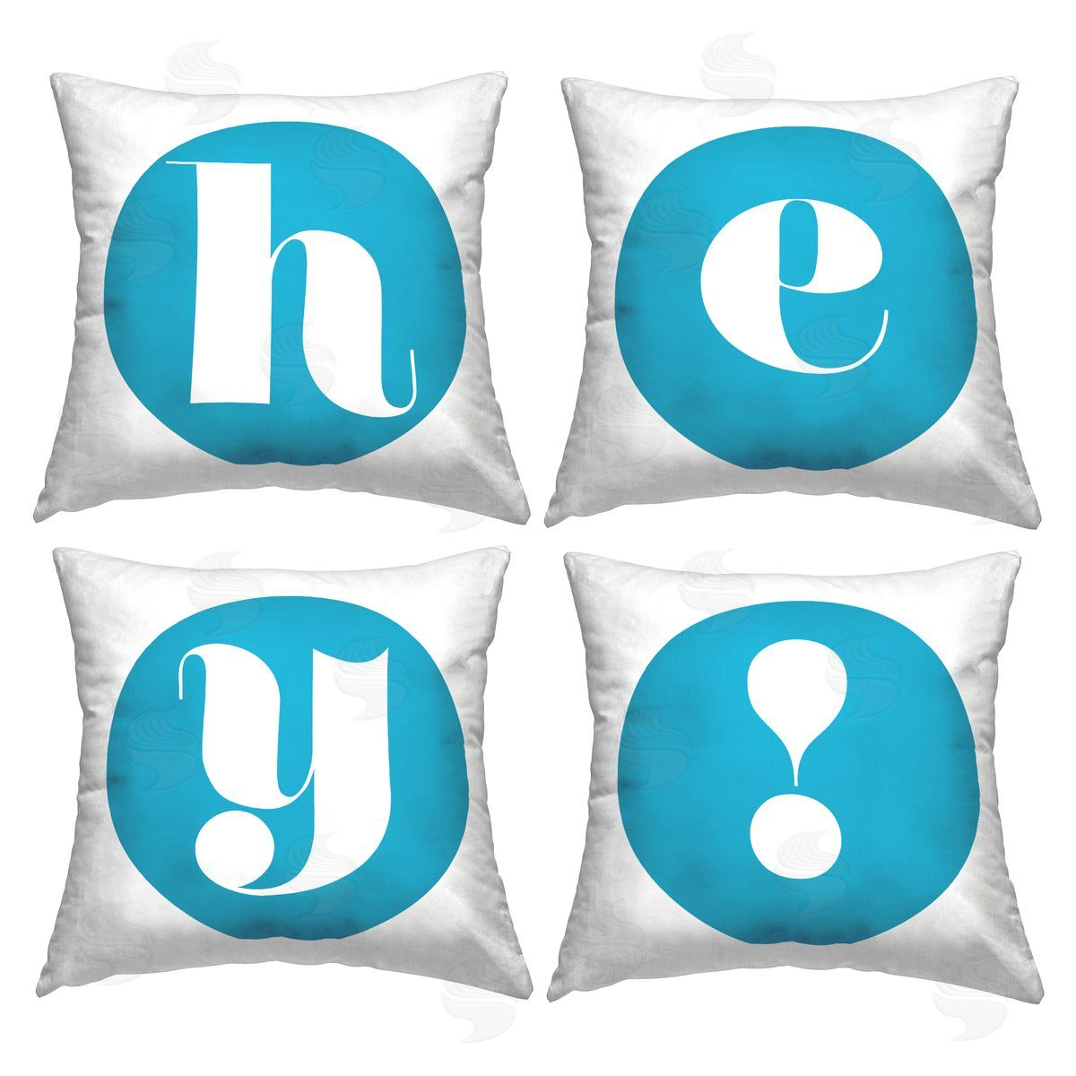 Hey Blue Initials Decorative Printed Pillow, Home Decor by Stupell Studio