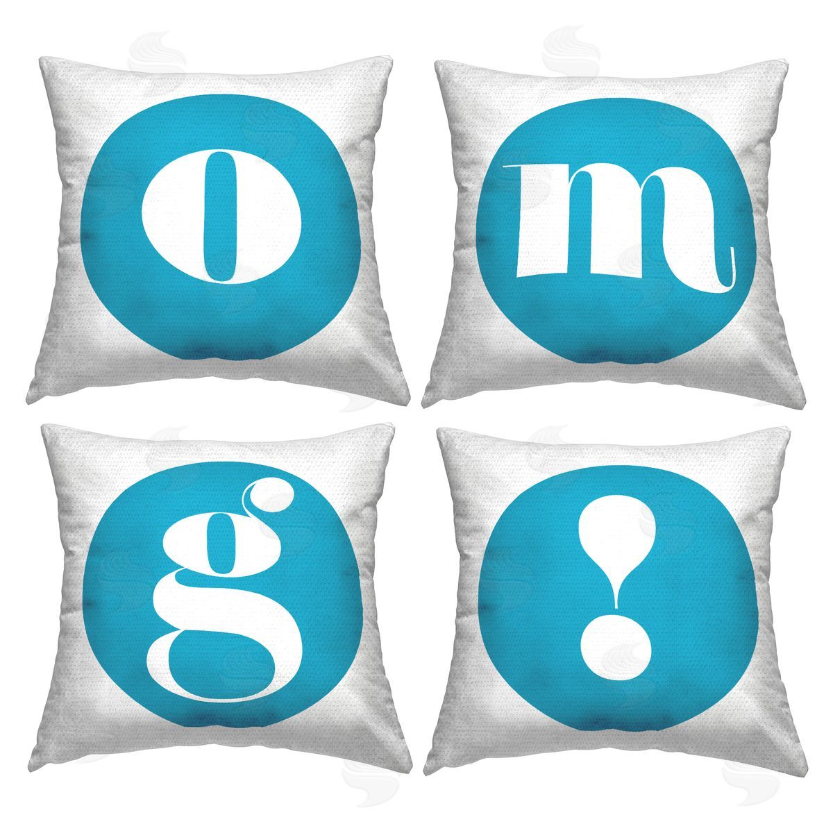 OMG Blue Initials Outdoor Printed Pillow, Home Decor by Stupell Studio
