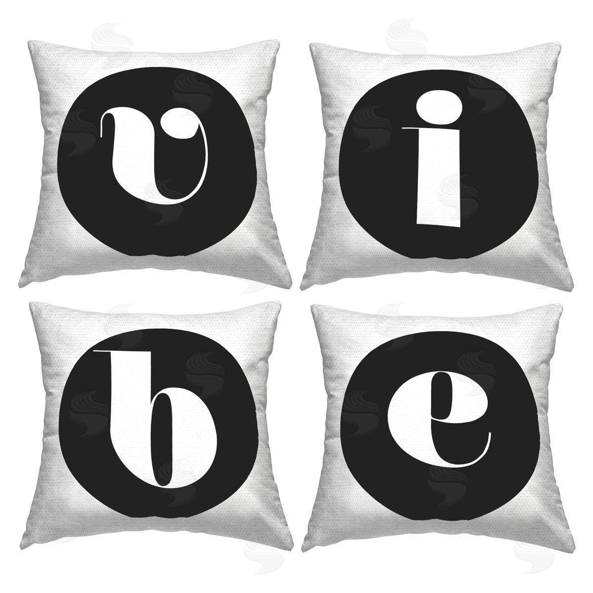 Vibe Black Initials Outdoor Printed Pillow, Home Decor by Stupell Studio