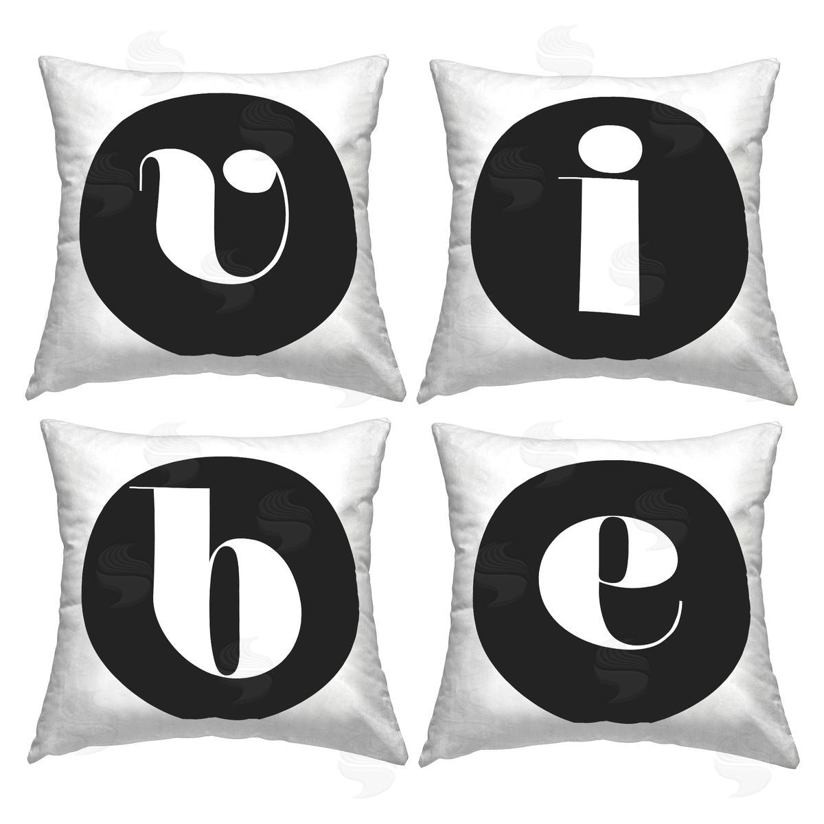 Vibe Black Initials Decorative Printed Pillow, Home Decor by Stupell Studio