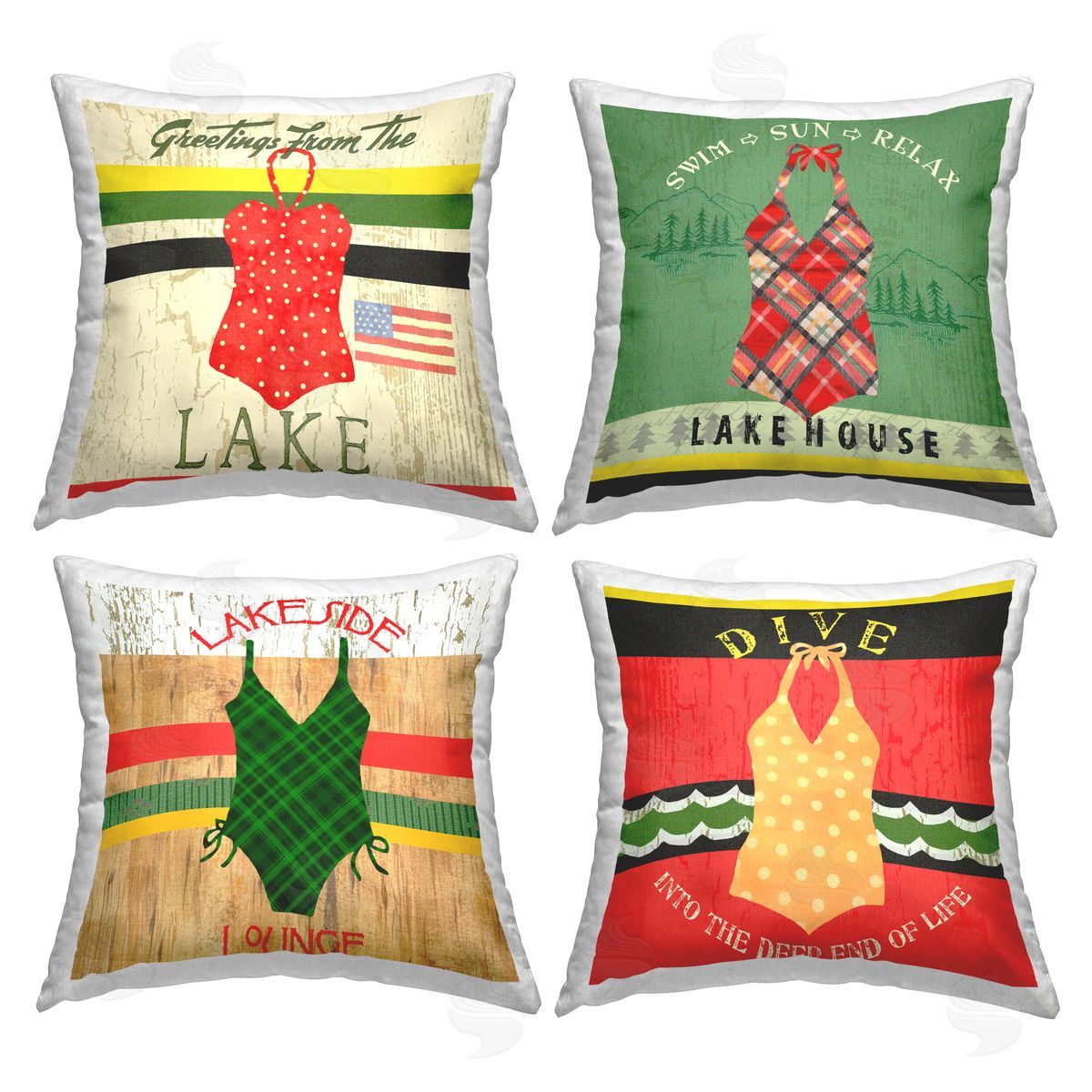 Andrea Tachiera Summer Swimsuit Phrases Printed Plush Polyester Throw Pillow