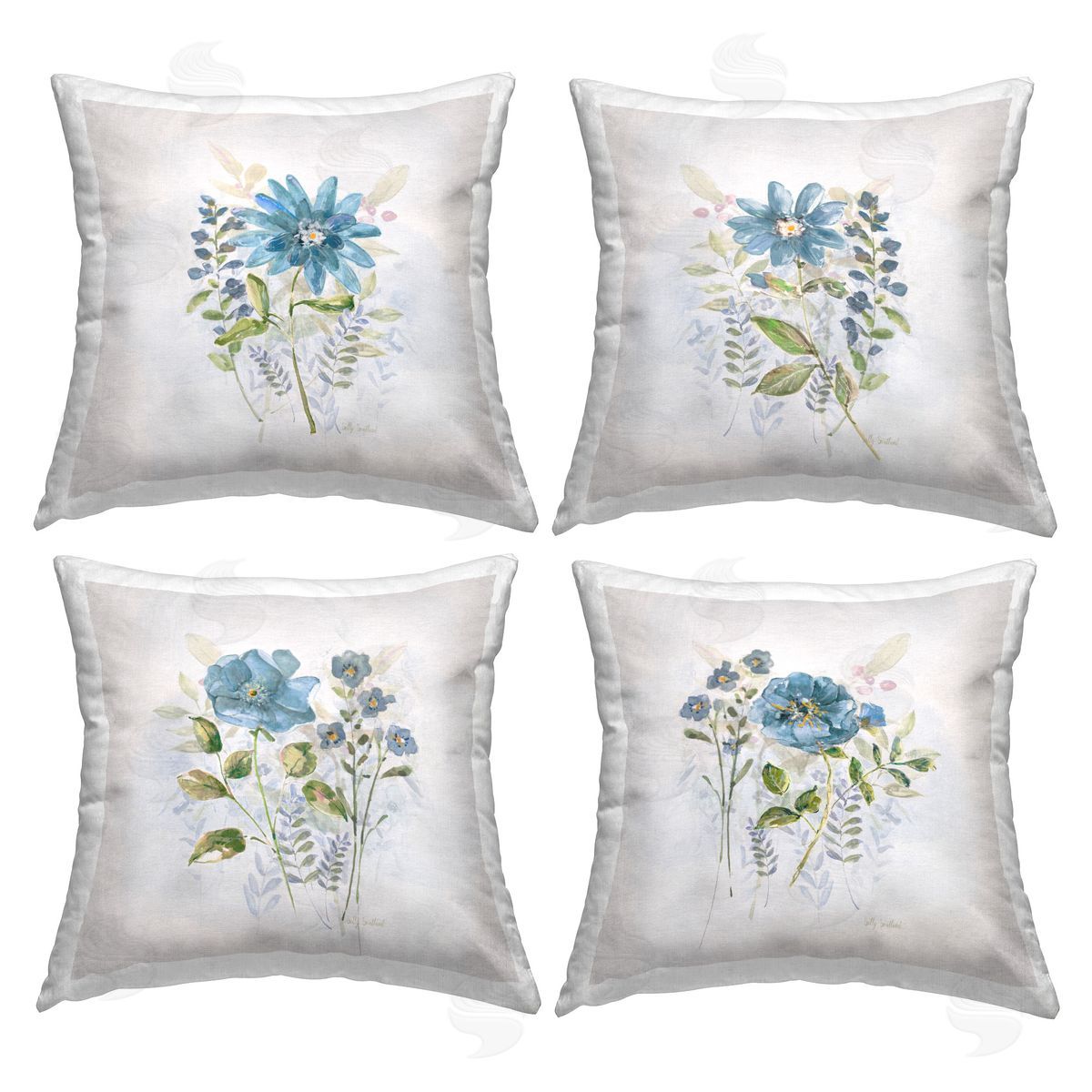 Kevin Daniel Organic Soft Blooms Printed Plush Polyester Throw Pillow