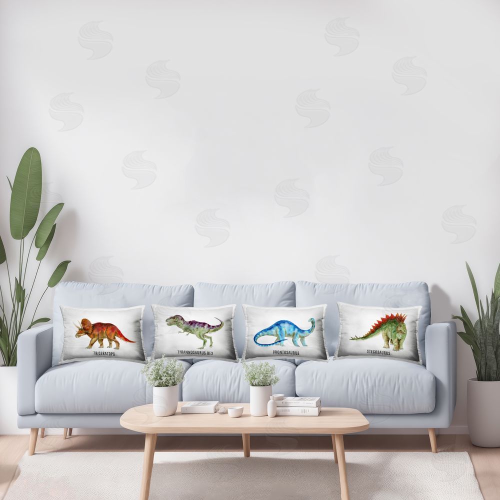 Brett Blumenthal Educational Dinosaur Types Printed Plush Polyester Throw Pillow On Chair