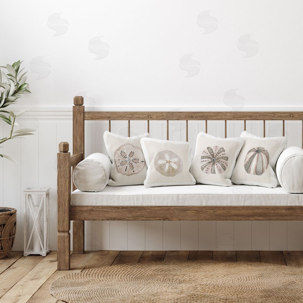 Lanie Loreth Beige Sand Creatures Printed Throw Pillow in Room