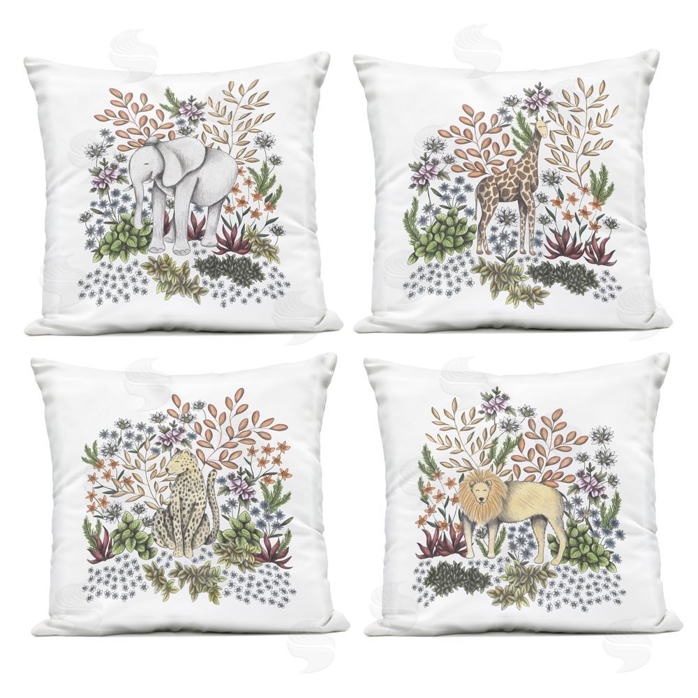 Cecilia Battaini Jungle Wildlife & Botanicals Outdoor Square Printed Throw Pillow