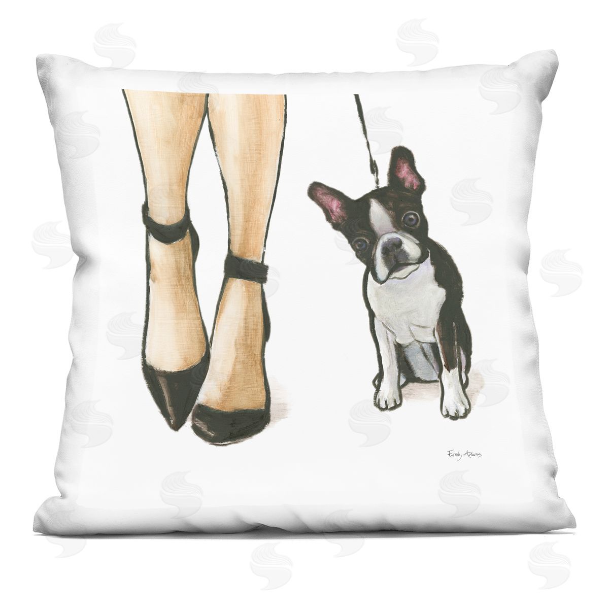 Fashion High Heels Dog Walk Glam Pet Decorative Printed Pillow, Home Decor by Emily Adams