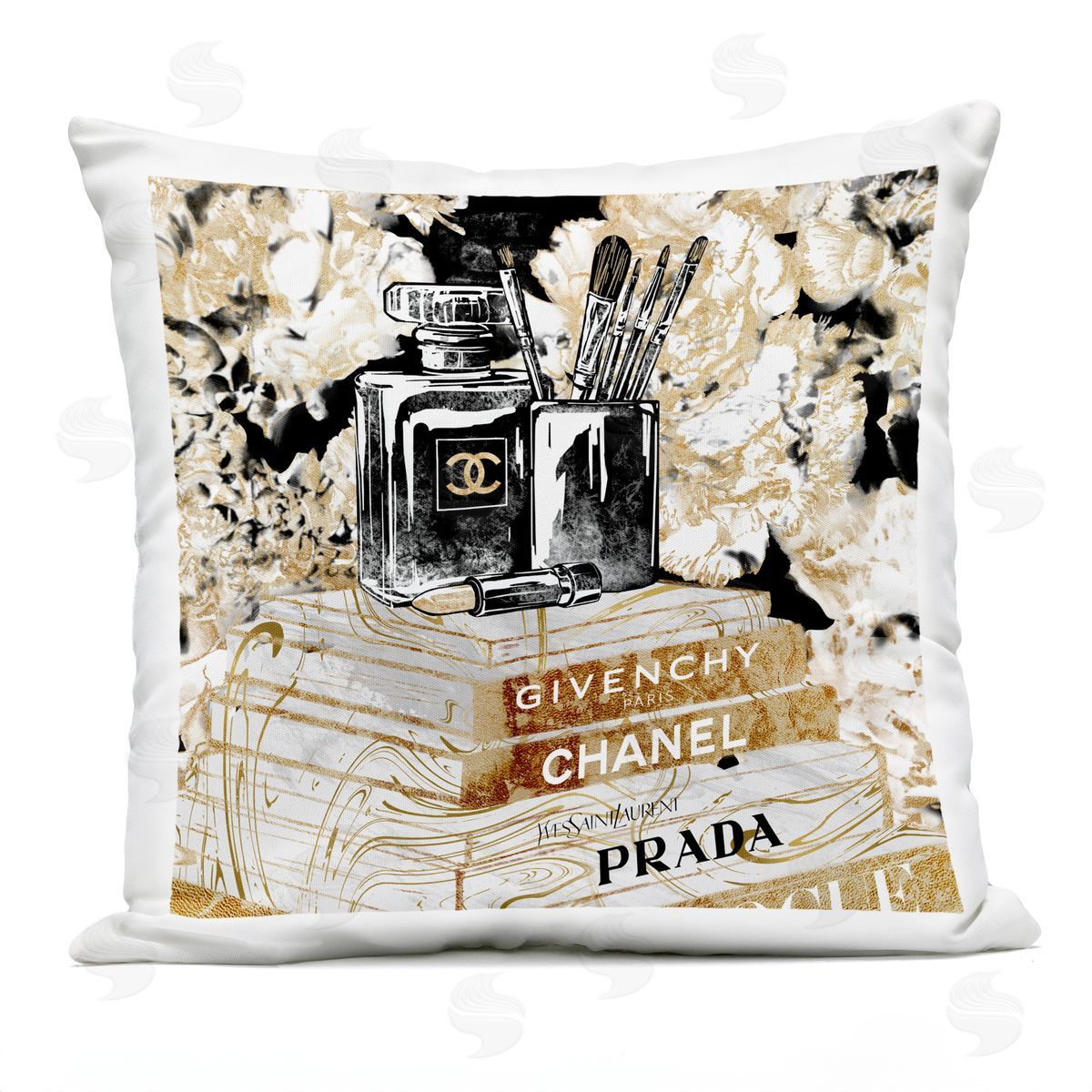 Glam Designer Accessories Women's Fashion Books Printed Pillow Outdoor Printed Pillow, Home Decor by Ziwei Li