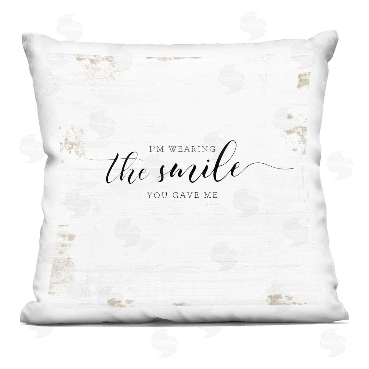 Wearing the Smile You Game Me Romantic Couple Phrase Decorative Printed Pillow, Home Decor by Jennifer Pugh