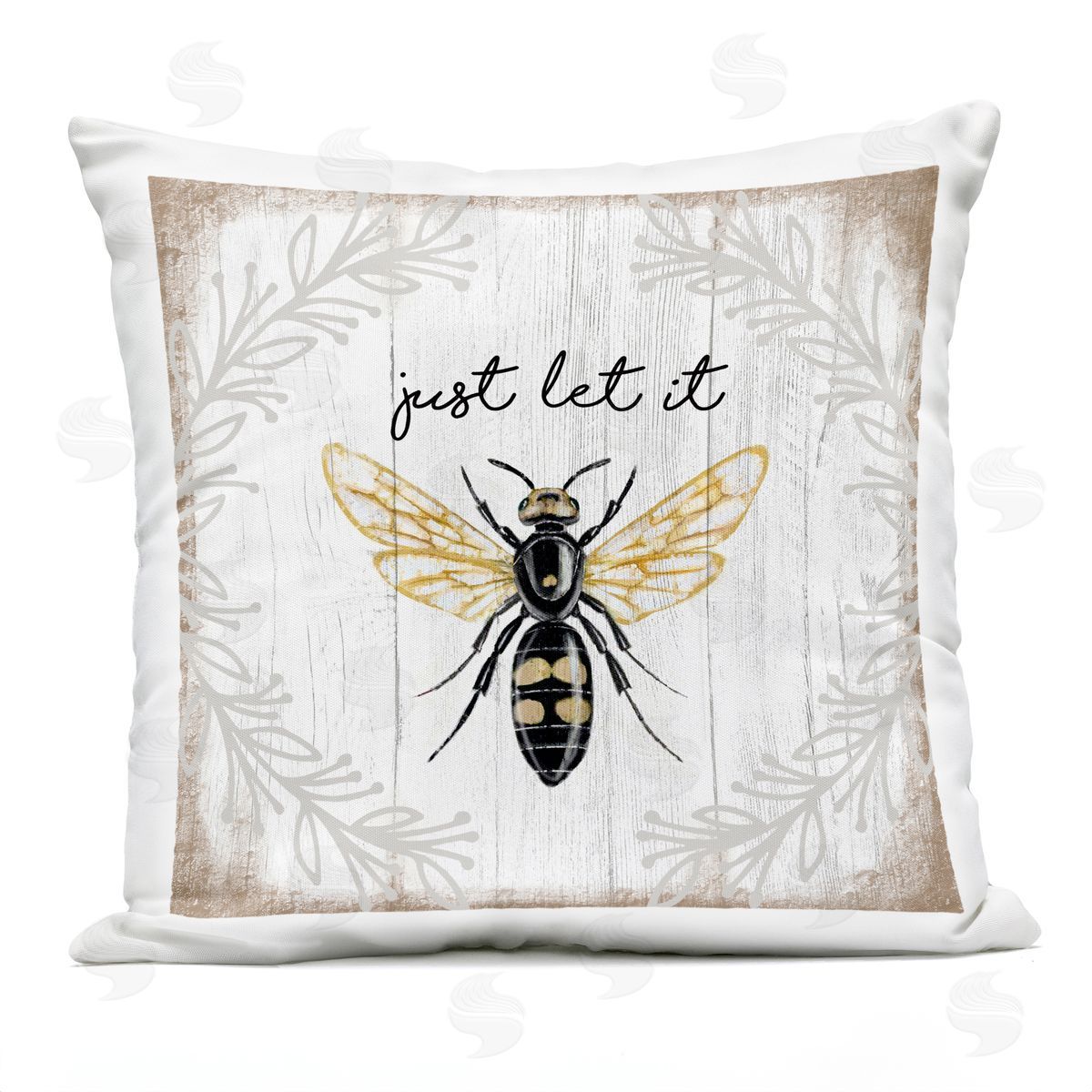 Just Let it Be Sentiment Country Bee Pun Outdoor Printed Pillow, Home Decor by Elizabeth Tyndall