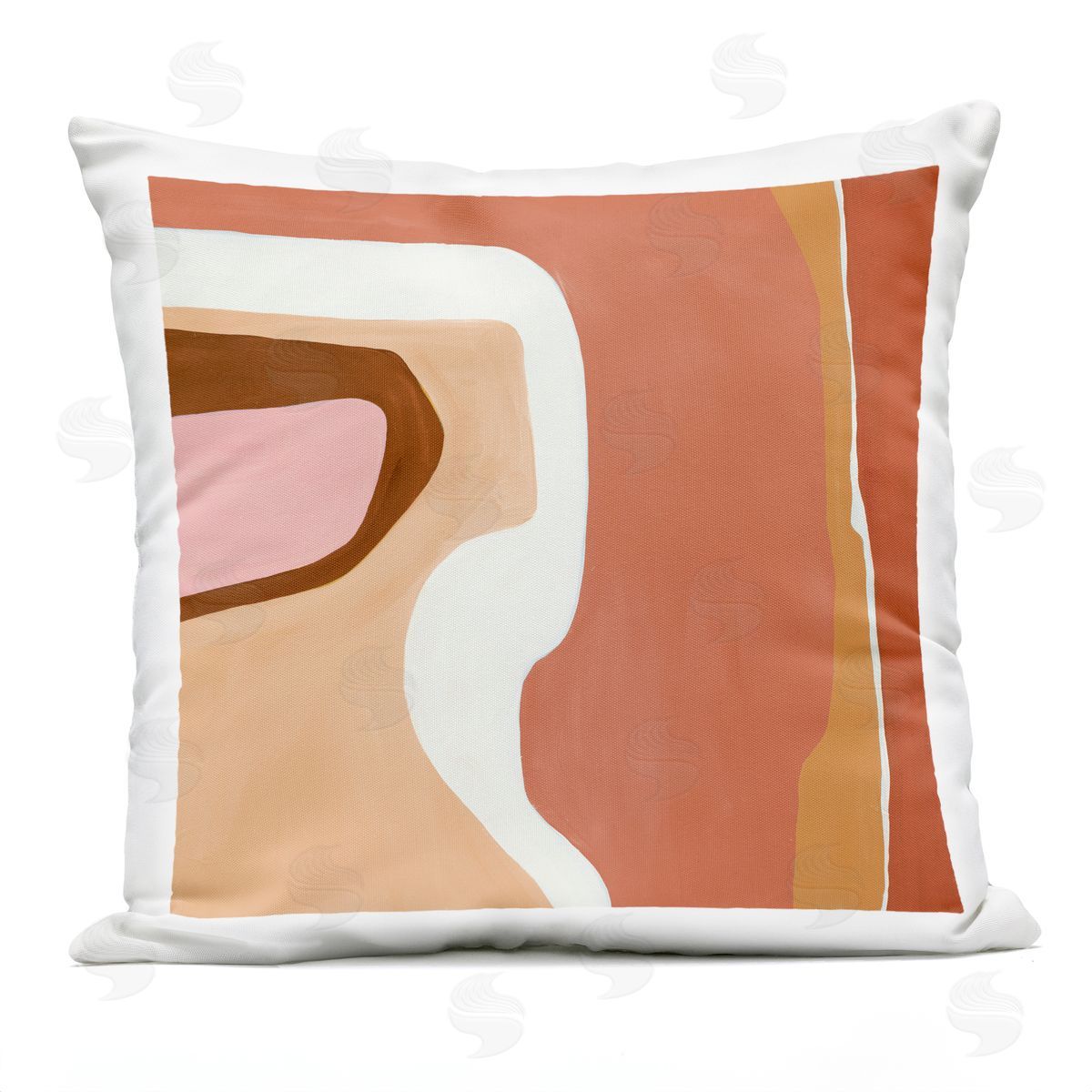 Desert Inspired Abstraction Pink Red Beige Outdoor Printed Pillow, Home Decor by Ruth Fromstein