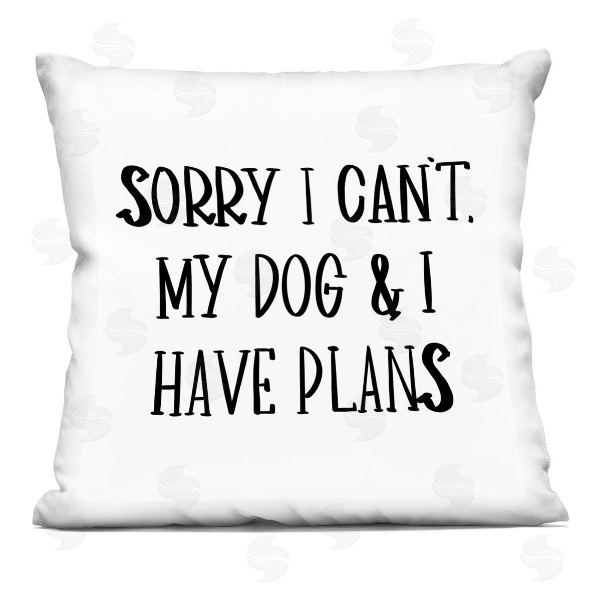 My Dog And I Have Plans Pet Humor Phrase Decorative Printed Pillow, Home Decor by Sd Graphics Studio