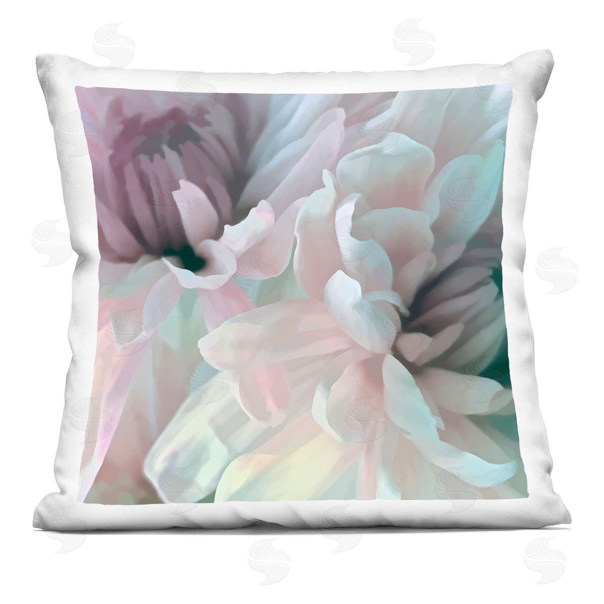 Pink Floral Petal Study Blush Tone Flowers Decorative Printed Pillow, Home Decor by David Pollard