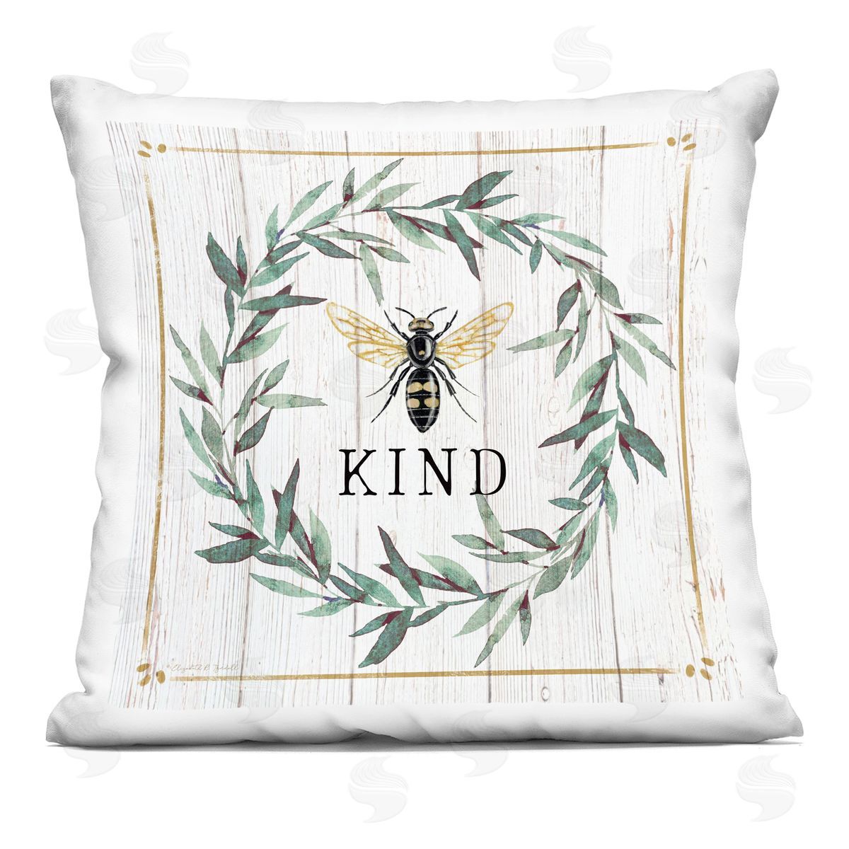 Bee Kind Phrase Country Farm Insect Pun Decorative Printed Pillow, Home Decor by Elizabeth Tyndall