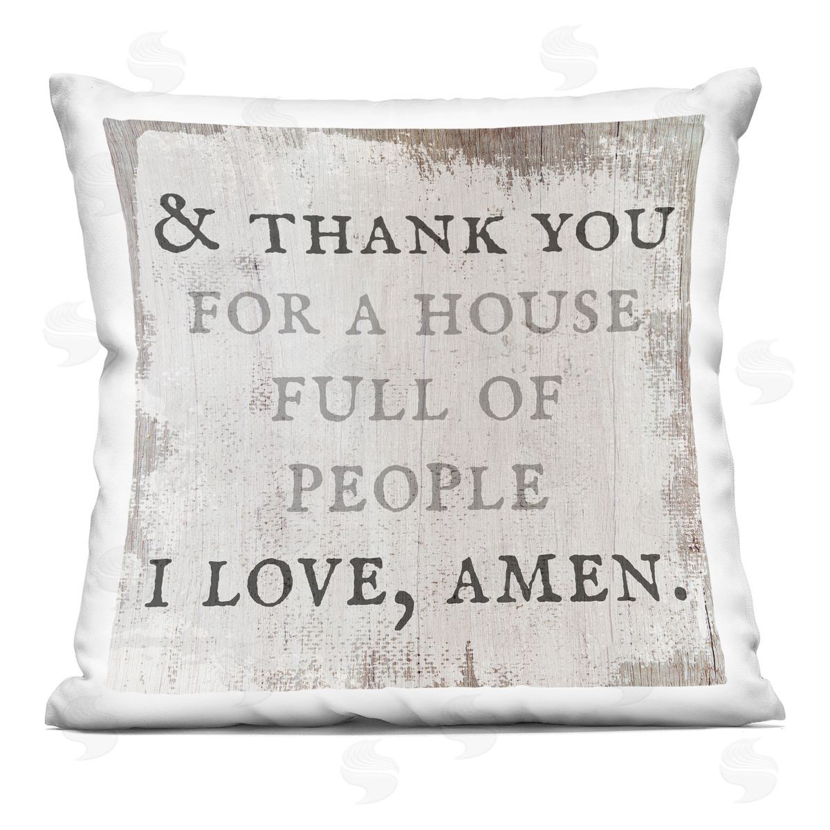 House Full Of People Amen Phrase Rustic Family Printed Pillow Decorative Printed Pillow, Home Decor by Stupell Studio