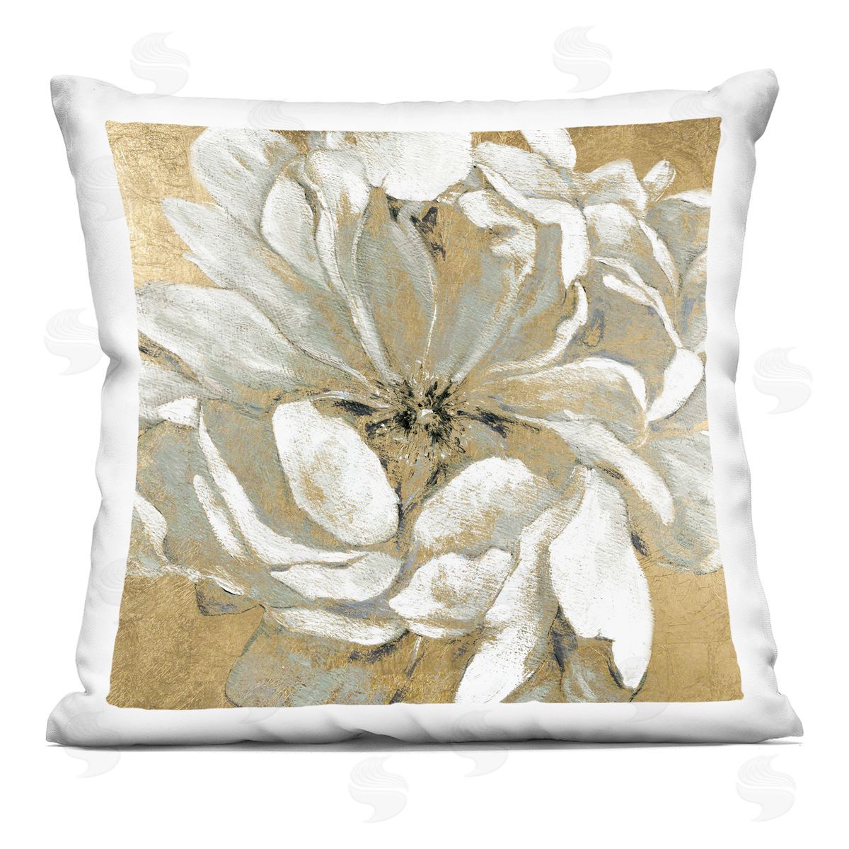 Abstract White Magnolia Blossom Flower Petals Decorative Printed Pillow, Home Decor by Carol Robinson
