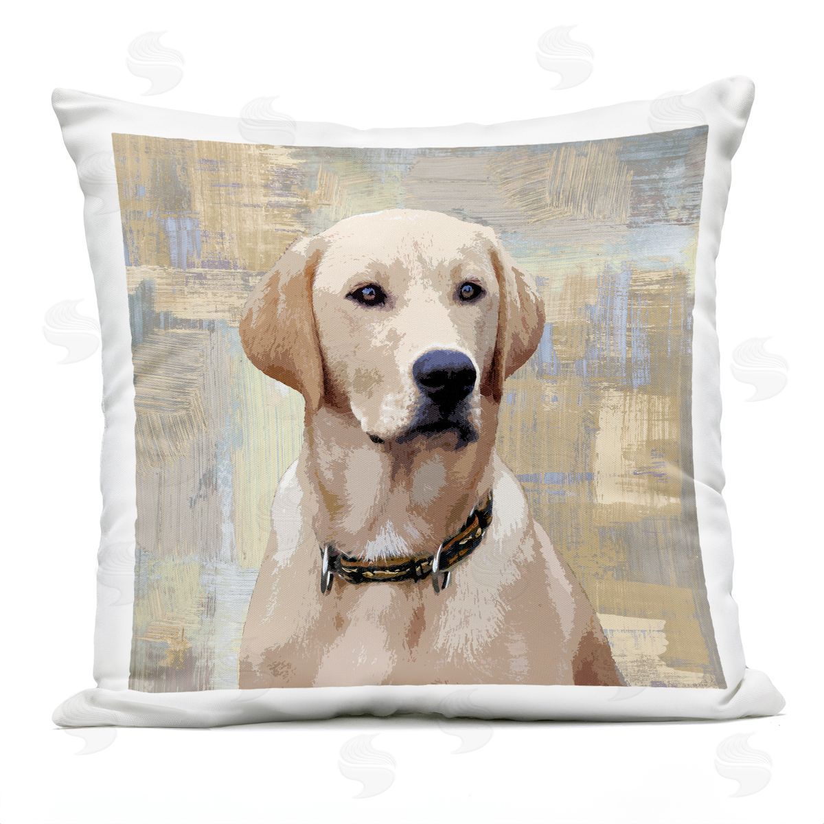 Golden Retriever Portrait Dog Abstract Cross Hatch Pattern Outdoor Printed Pillow, Home Decor by Keri Rodgers
