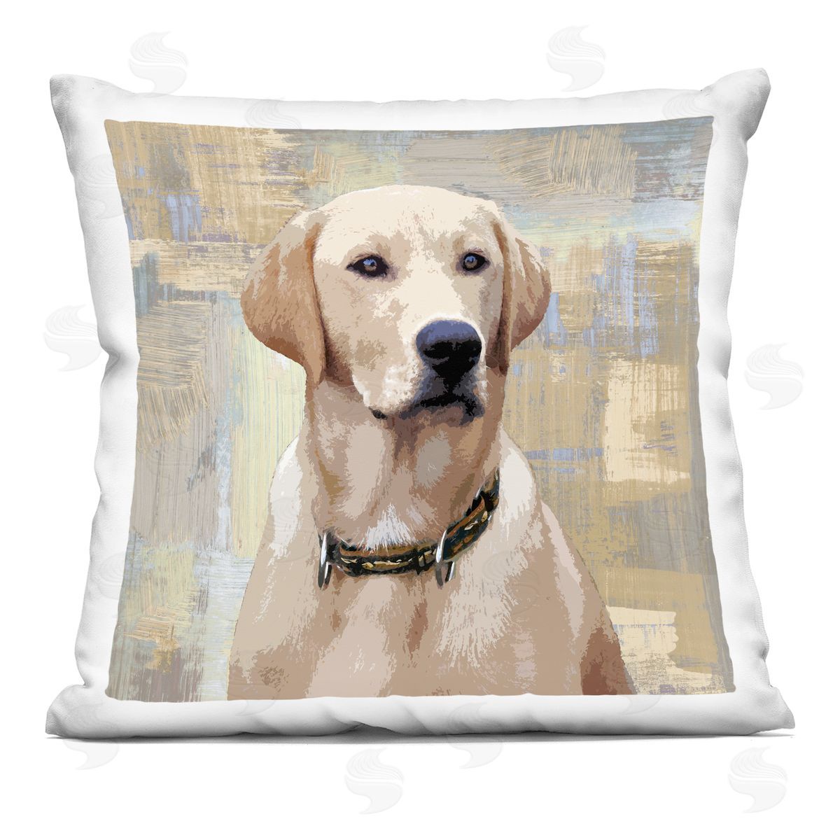 Golden Retriever Portrait Dog Abstract Cross Hatch Pattern Decorative Printed Pillow, Home Decor by Keri Rodgers