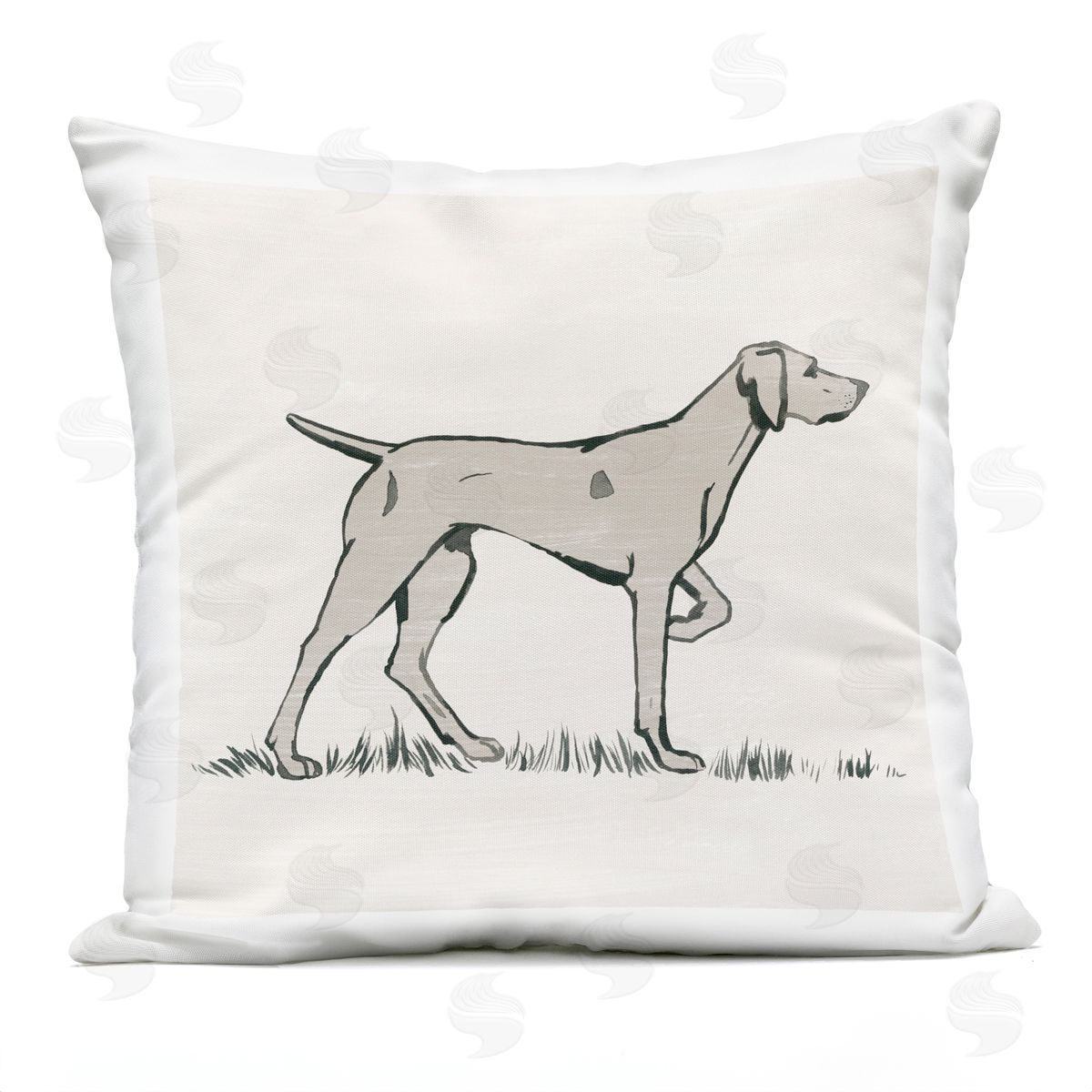 Hunting Dog Casual Outline Animal Outdoor Printed Pillow, Home Decor by Grace Popp
