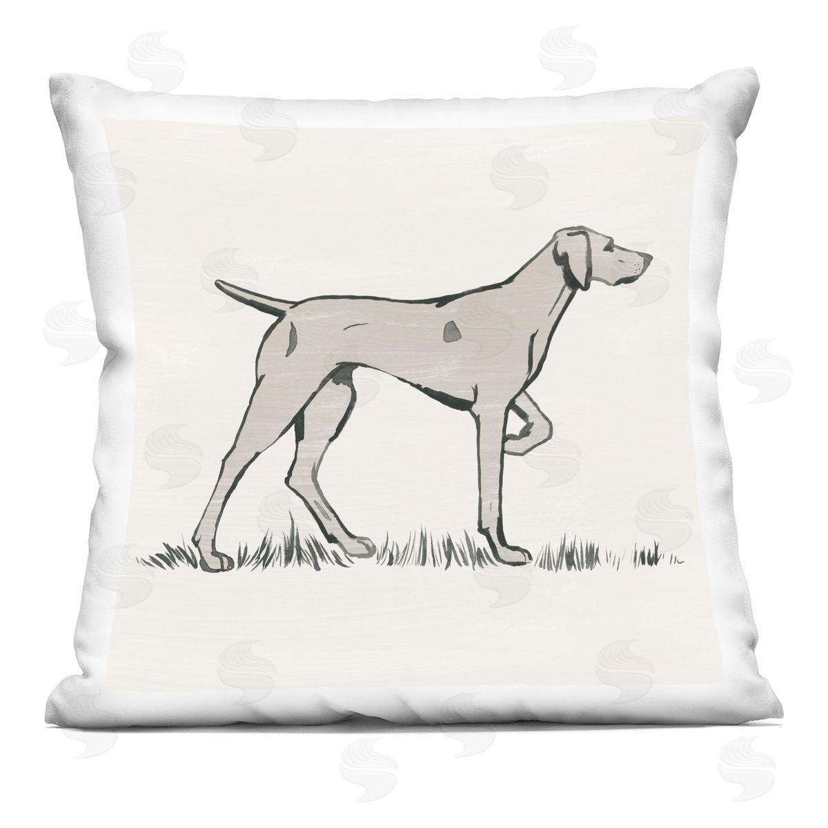 Hunting Dog Casual Outline Animal Decorative Printed Pillow, Home Decor by Grace Popp
