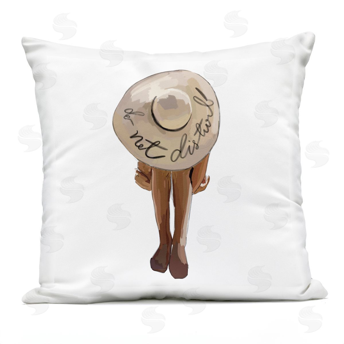 Do Not Disturb Fashionable Beach Babe Outdoor Printed Pillow, Home Decor by Amelia Noyes