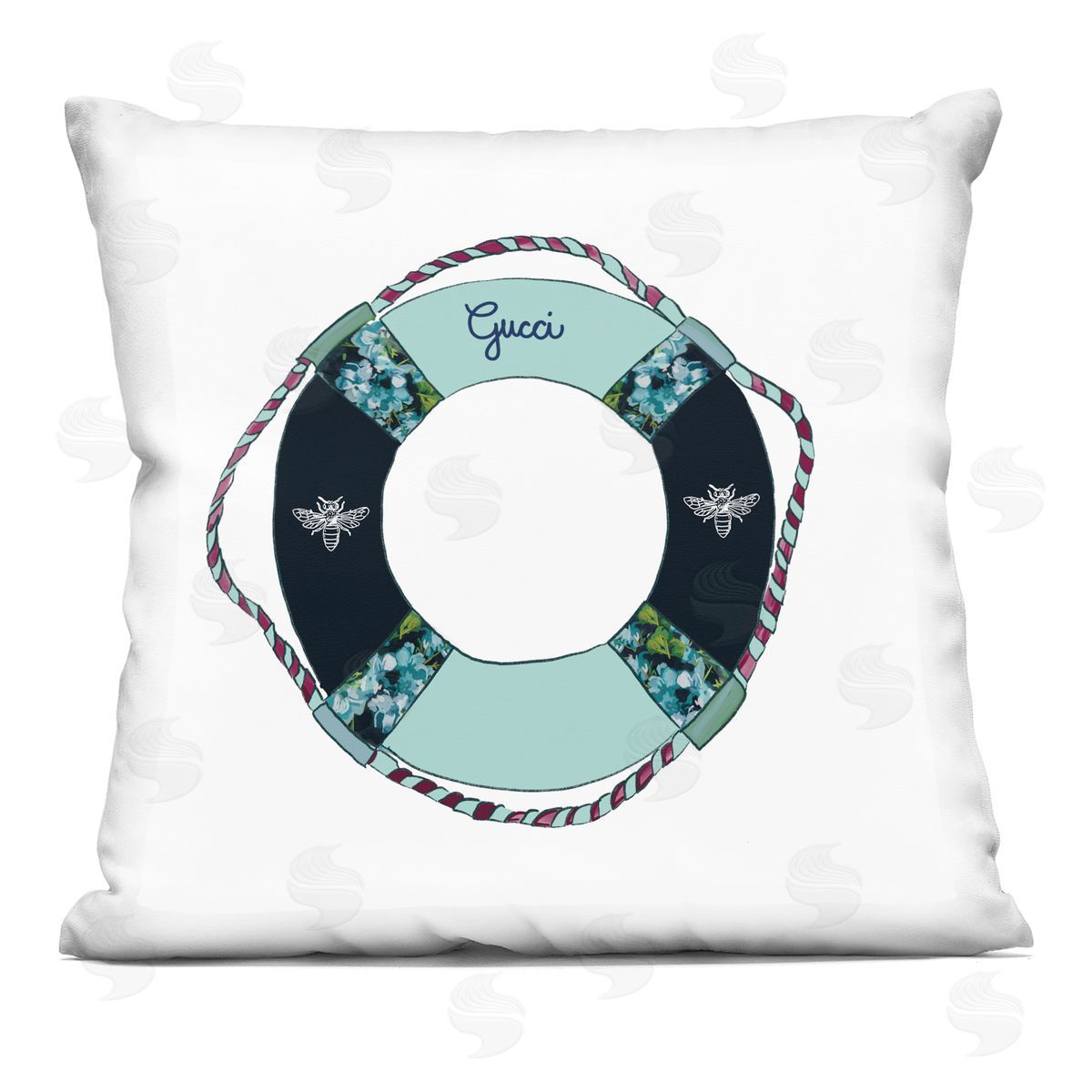 Nautical Fashion Buoy Upscale Glam Trend Decorative Printed Pillow, Home Decor by Amelia Noyes