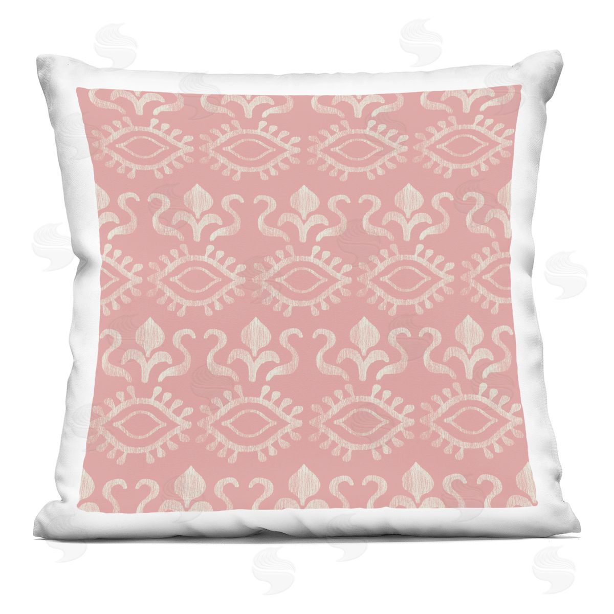 Pink Abstract Spiritual Eye Pattern Decorative Printed Pillow, Home Decor by Darlene Seale